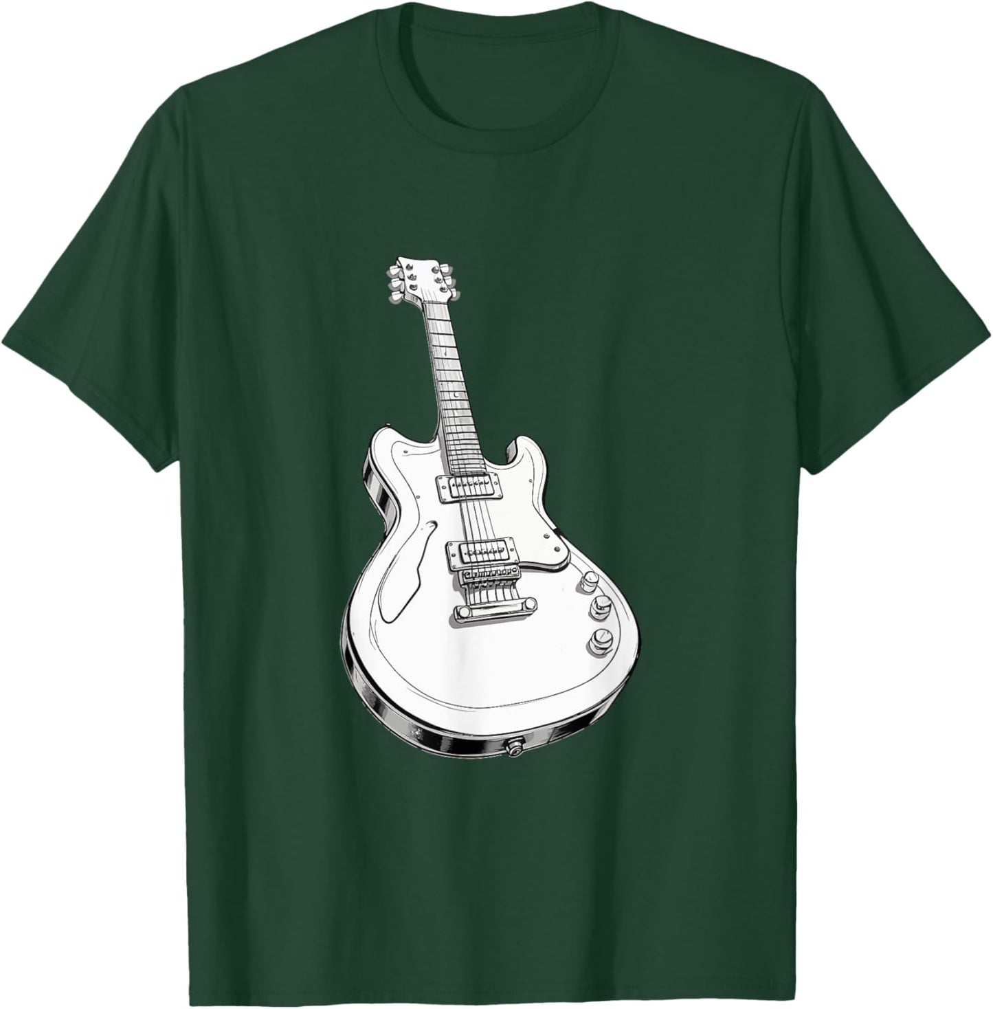 Classic White Electric Guitar T-Shirt - T-Shirt | Forest