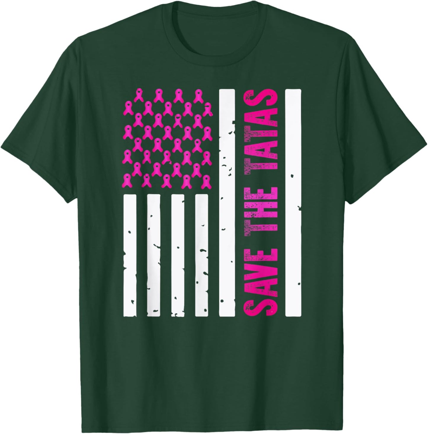 Save The Tatas Breast Cancer Awareness Pink Ribbon Family T-Shirt - T-Shirt | Forest