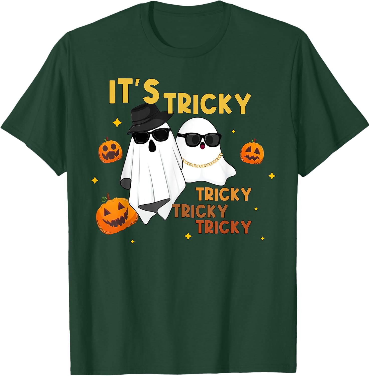 It's Tricky Tricky Tricky Funny Ghost Boo Halloween T-Shirt - T-Shirt | Forest