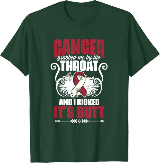 Cancer Grabbed Me By Throat Head And Neck Cancer Awareness T-Shirt - T-Shirt | Forest