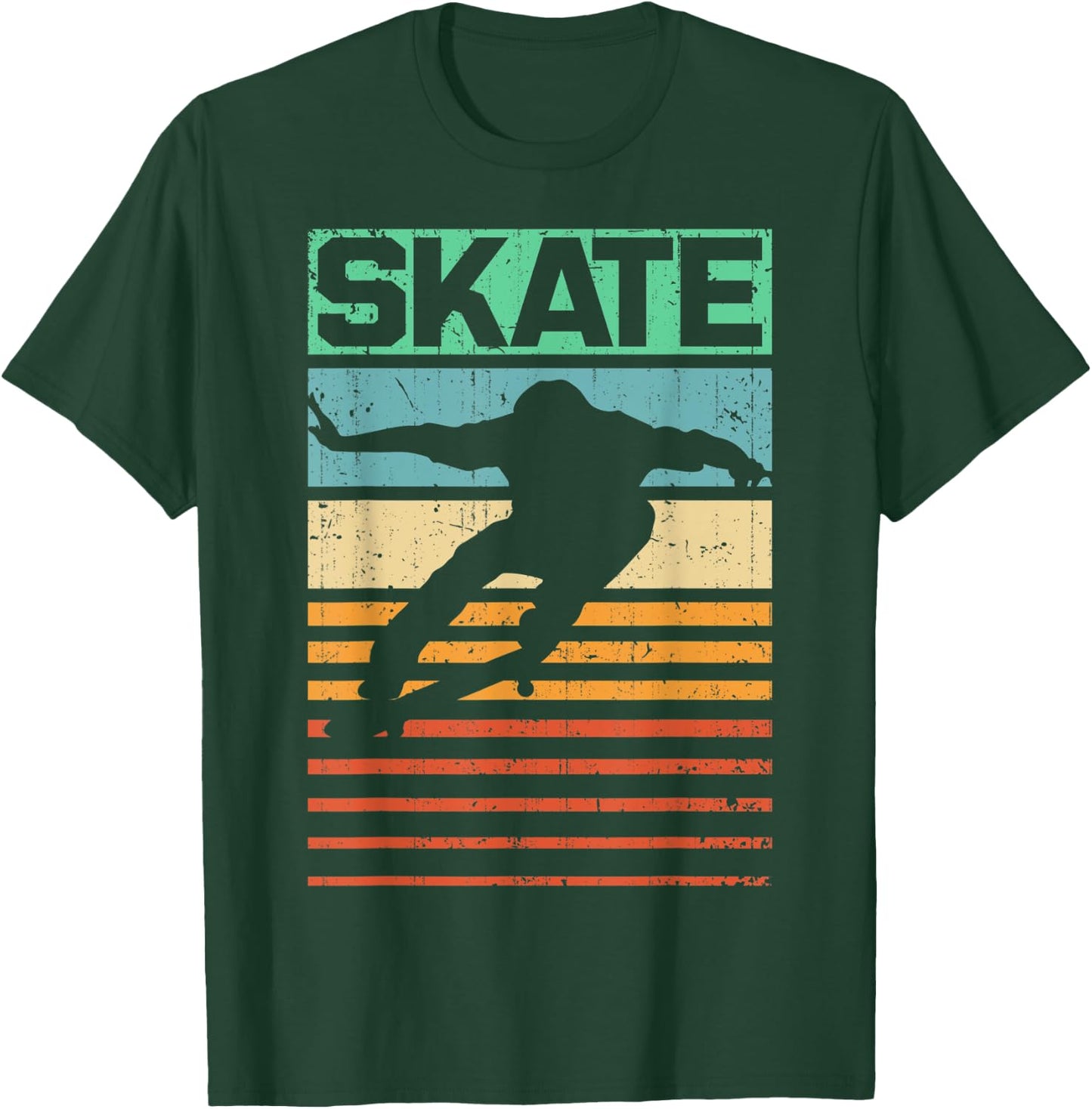 Skateboard Skate Retro Skateboarding Skateboarder Skater T-Shirt - T-Shirt | Forest