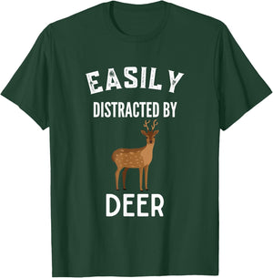 Easily Distracted By Deer Funny Deer Lover T-Shirt - T-Shirt | Forest