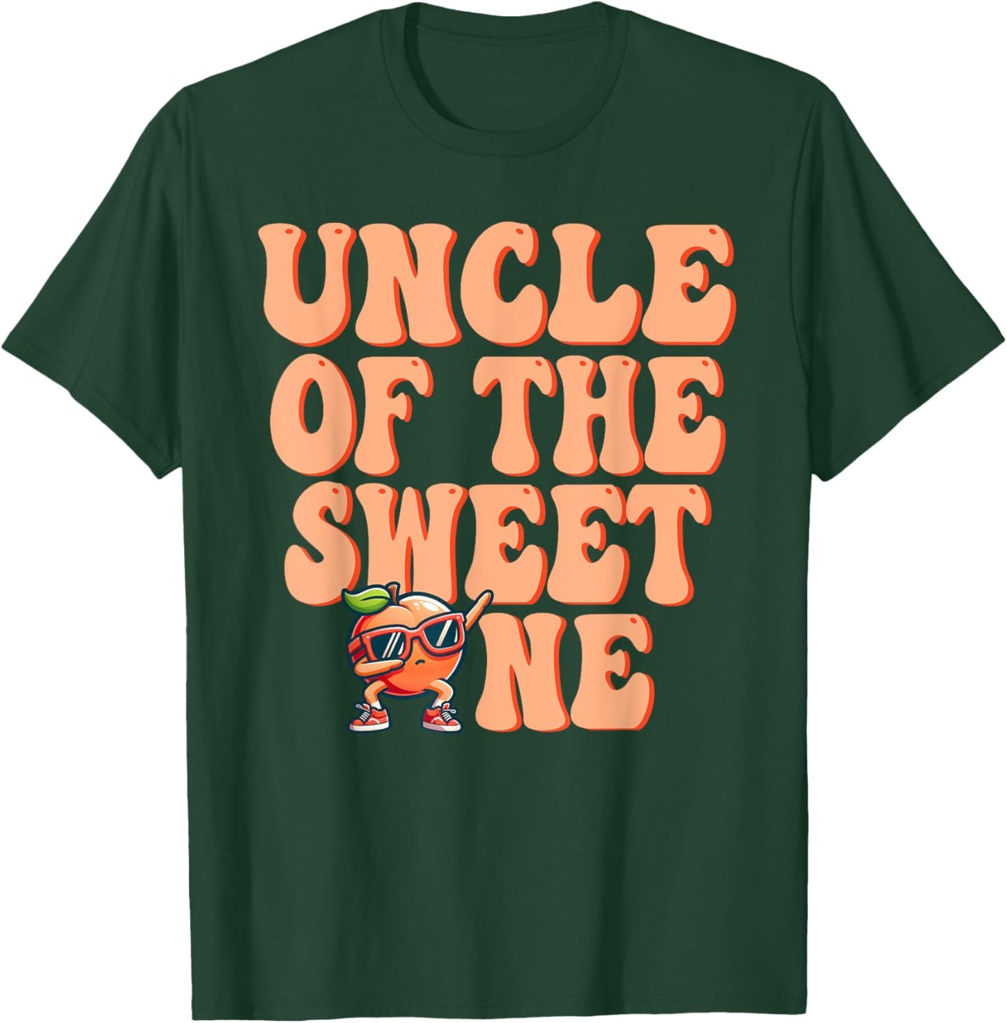 Uncle of The Sweet One Peach 1st Birthday on Peach T-Shirt - T-Shirt | Forest