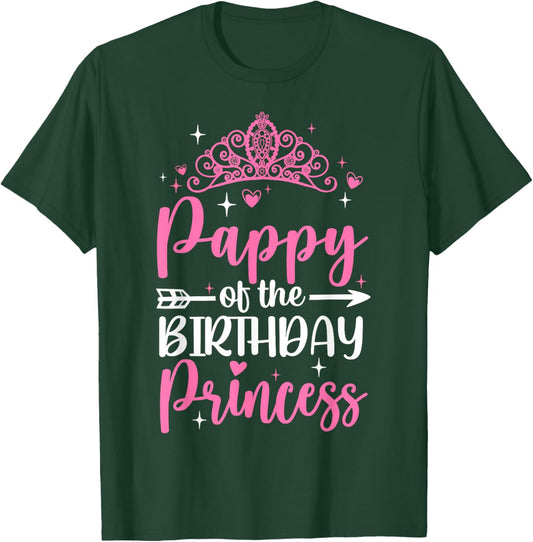 Pappy Of The Birthday Princess Bday Girl Kid Cute Family T-Shirt - T-Shirt | Forest