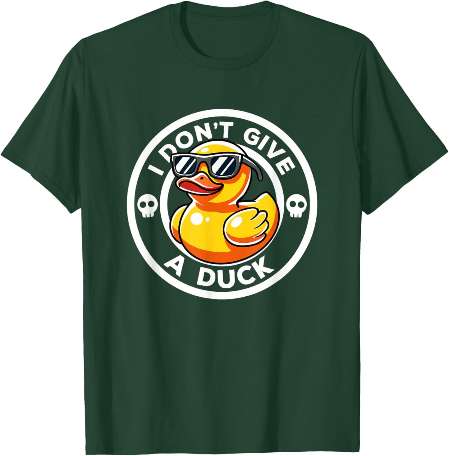 I Don't Give A Duck Irony And Sarcasm Yellow Duck -Adults , Black, Small, Short Sleeve, Humorous-Duck-Themed, Christmas, Winter T-Shirt - T-Shirt | Forest