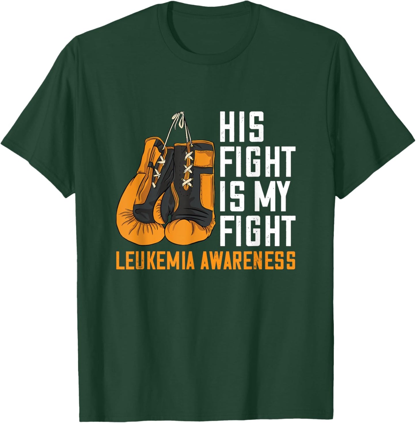 Leukemia My Fight Boxing Orange Ribbon Leukemia Awareness T-Shirt - T-Shirt | Forest