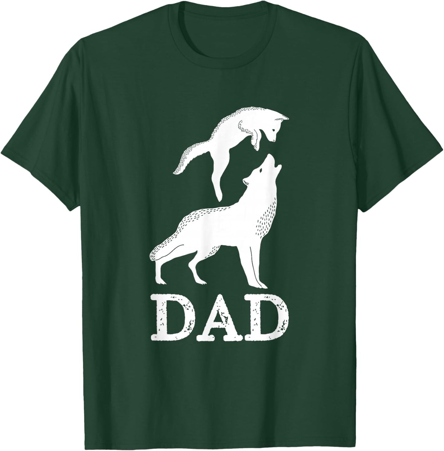 Dad Wolf & Baby Wolf and Love Family Design - Fathers Day T-Shirt - T-Shirt | Forest