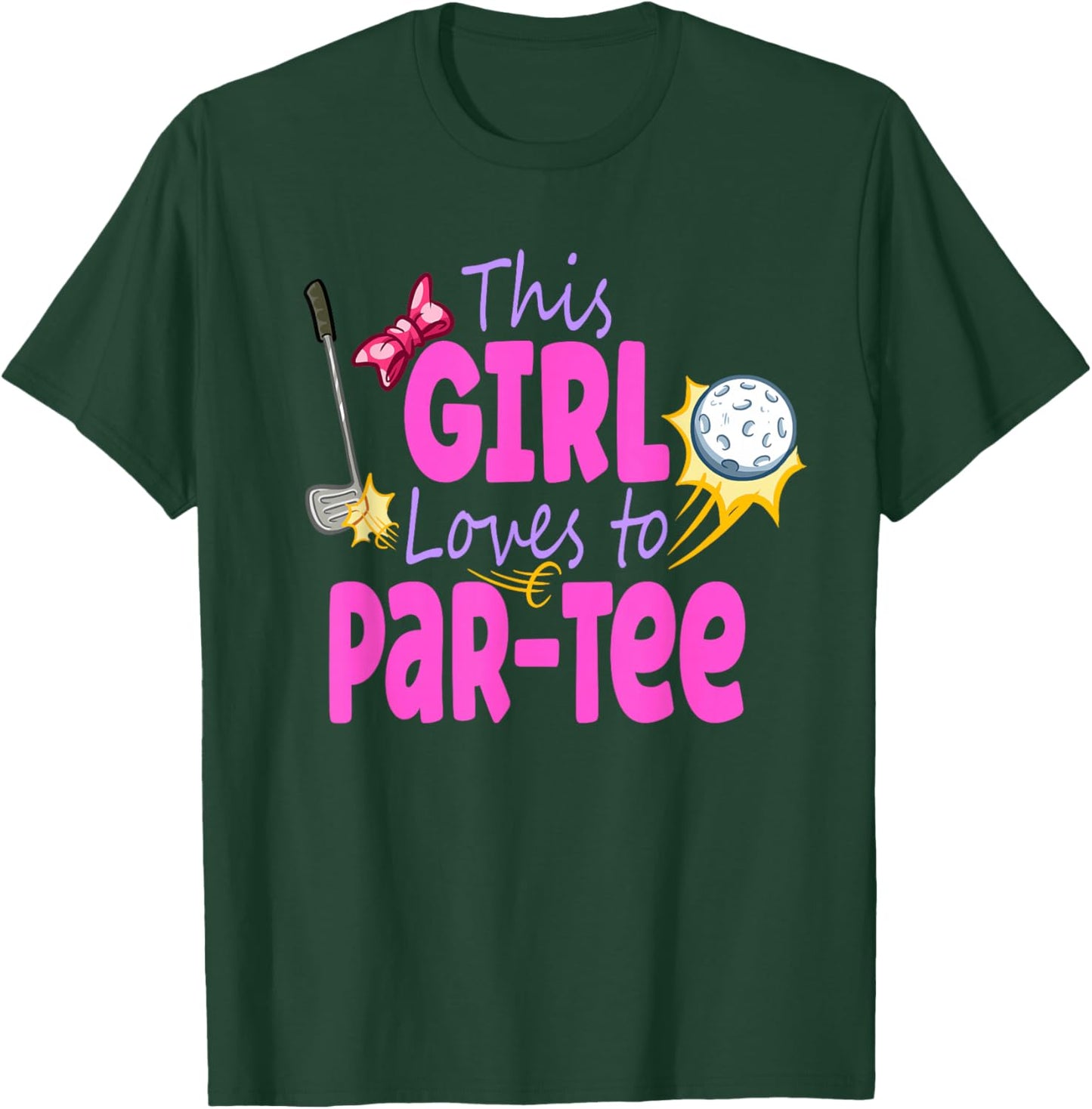 Girls Golf Shirt Birthday Golf Women Golf Player T-Shirt - T-Shirt | Forest