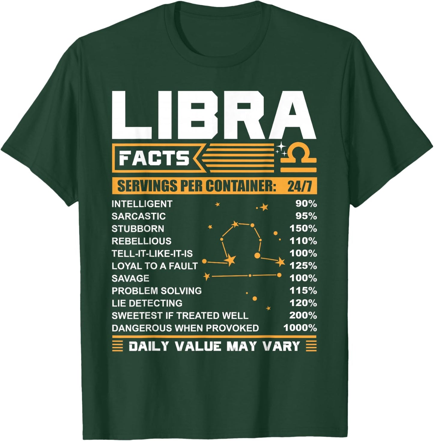 Libra Birthday Gifts - Libra Facts Funny T-Shirt - T-Shirt | Forest