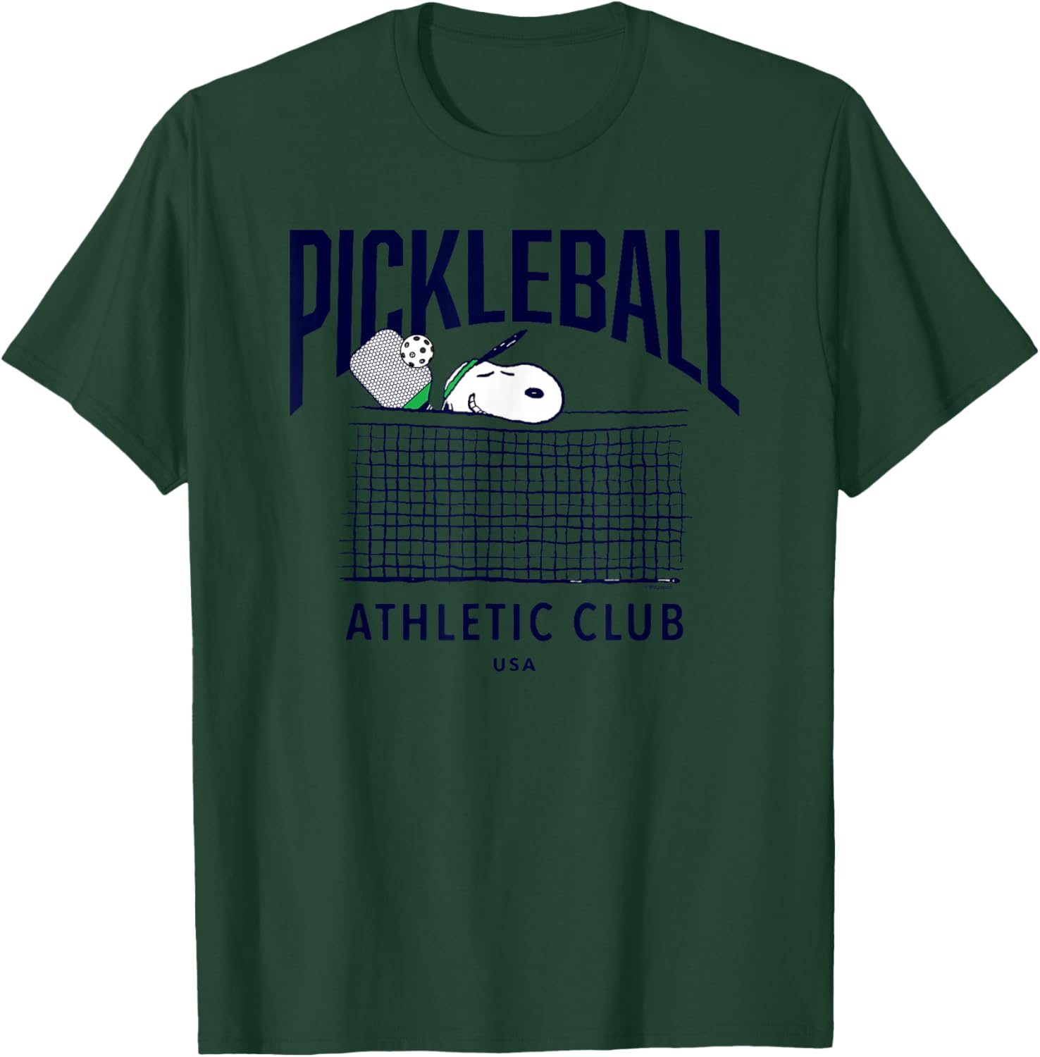 Peanuts - Snoopy Pickleball Athletic Club USA T-Shirt - T-Shirt | Forest