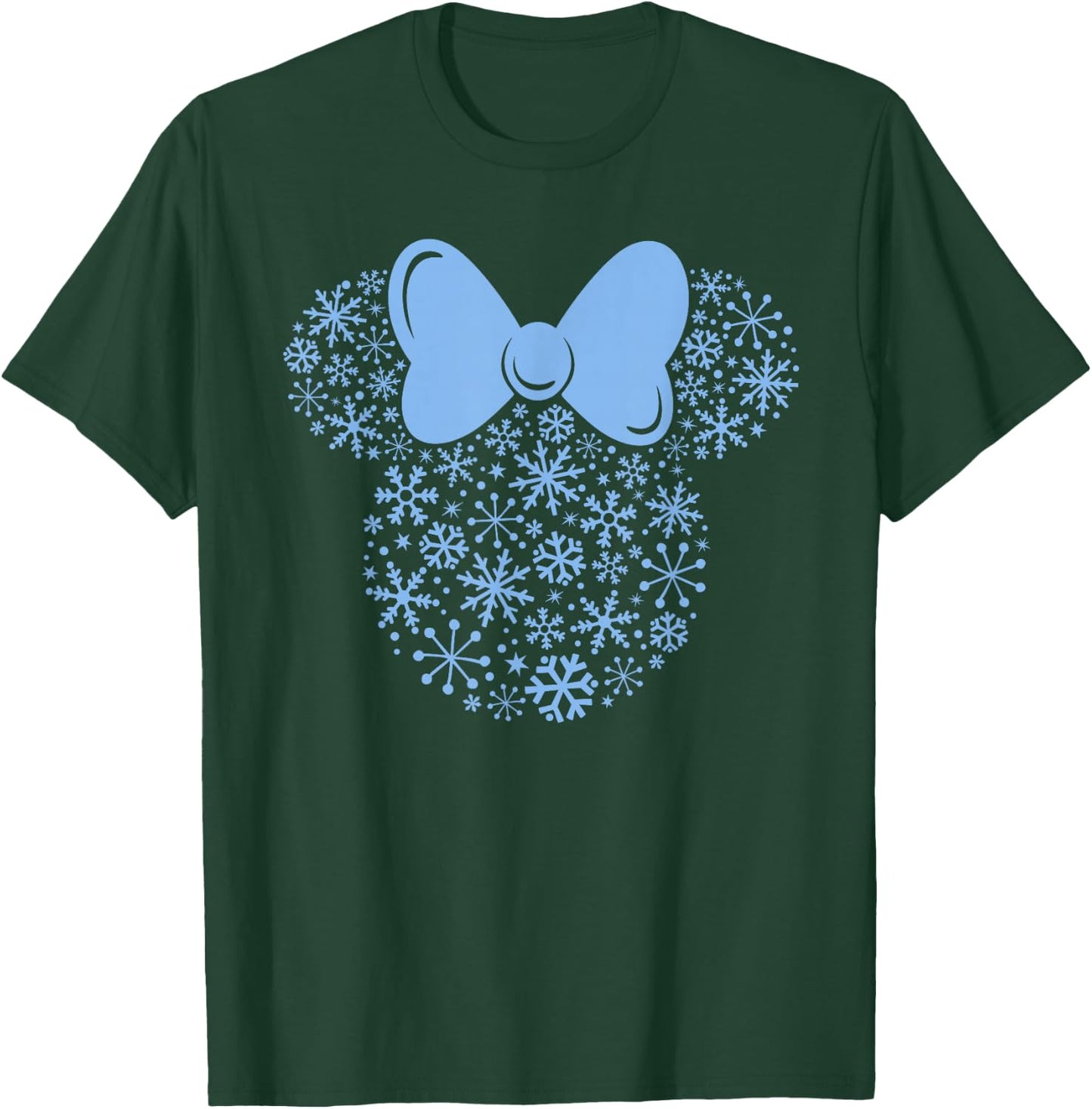 Disney Minnie Mouse Blue Snowflakes Icon Holiday T-Shirt - T-Shirt | Forest