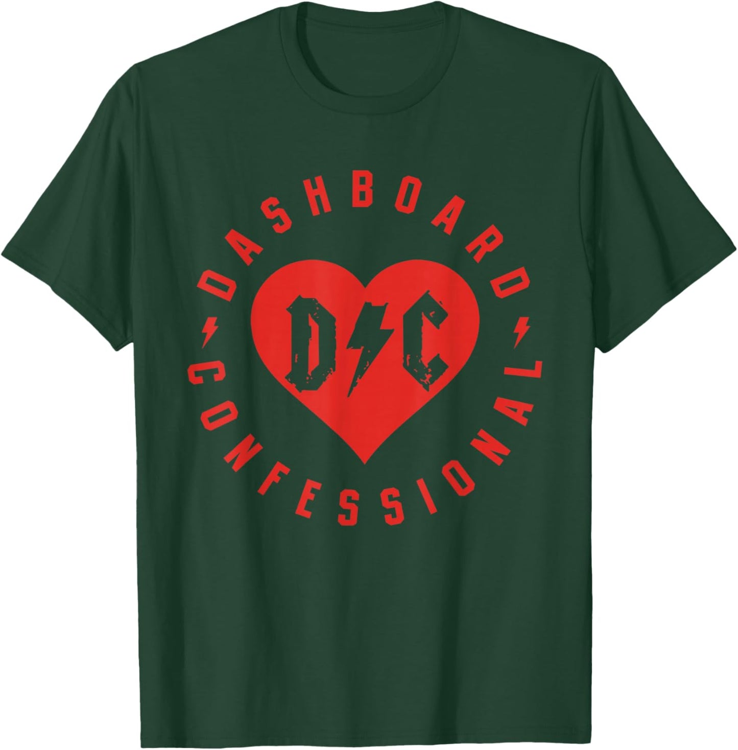 Dashboard Confessional - Heart Badge T-Shirt - T-Shirt | Forest