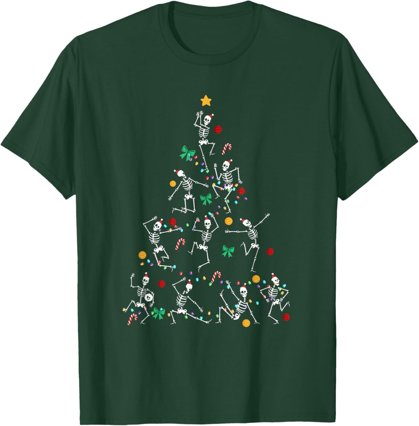 Funny Spooky Dancing Christmas Skeletons T-Shirt - T-Shirt | Forest