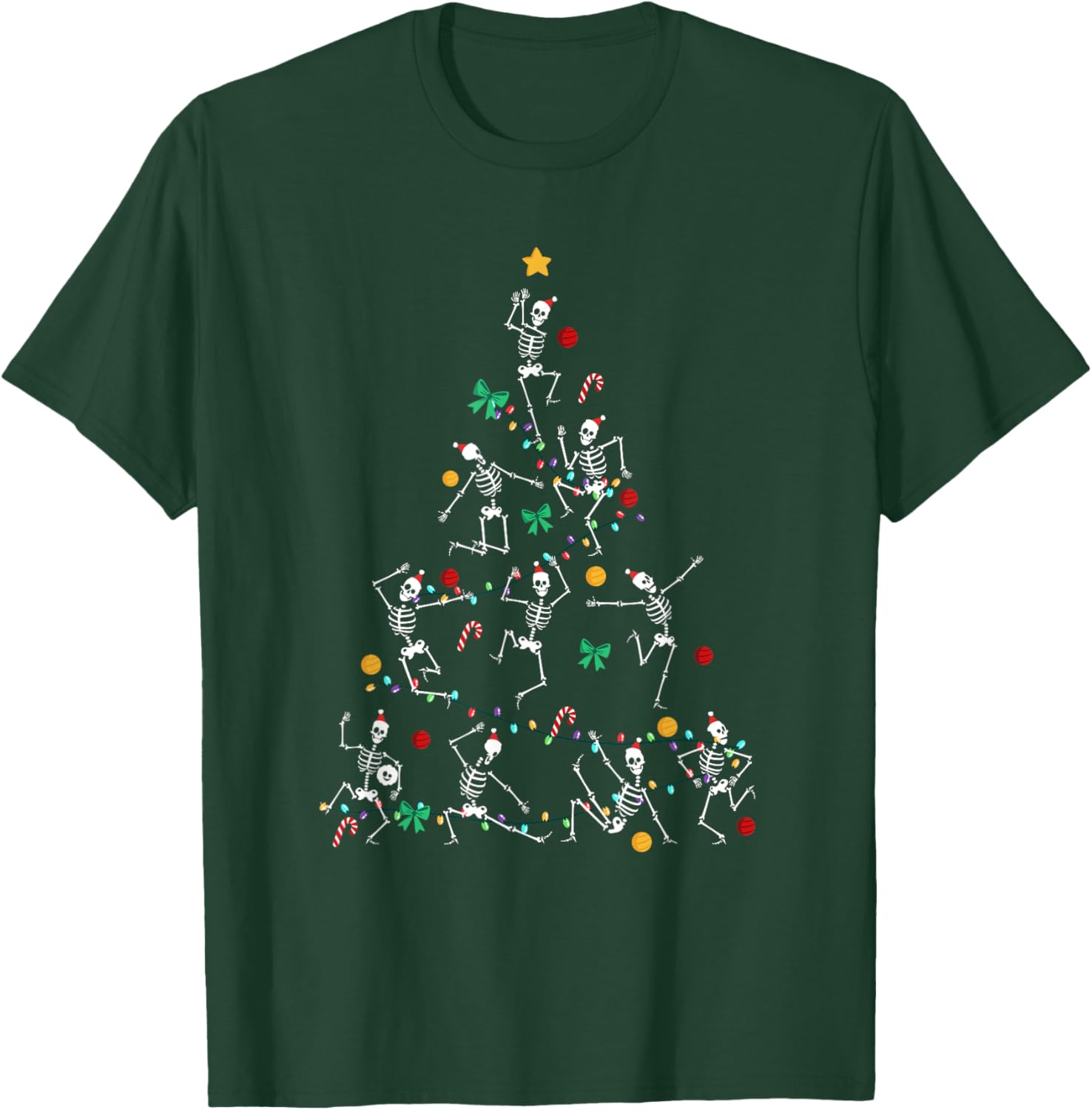 Funny Spooky Dancing Christmas Skeletons T-Shirt - T-Shirt | Forest
