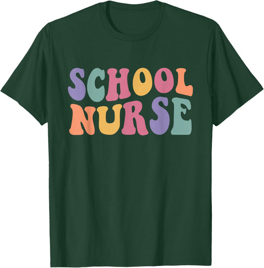 School Nurse Groovy Nursing Student Back to School Women T-Shirt - T-Shirt | Forest
