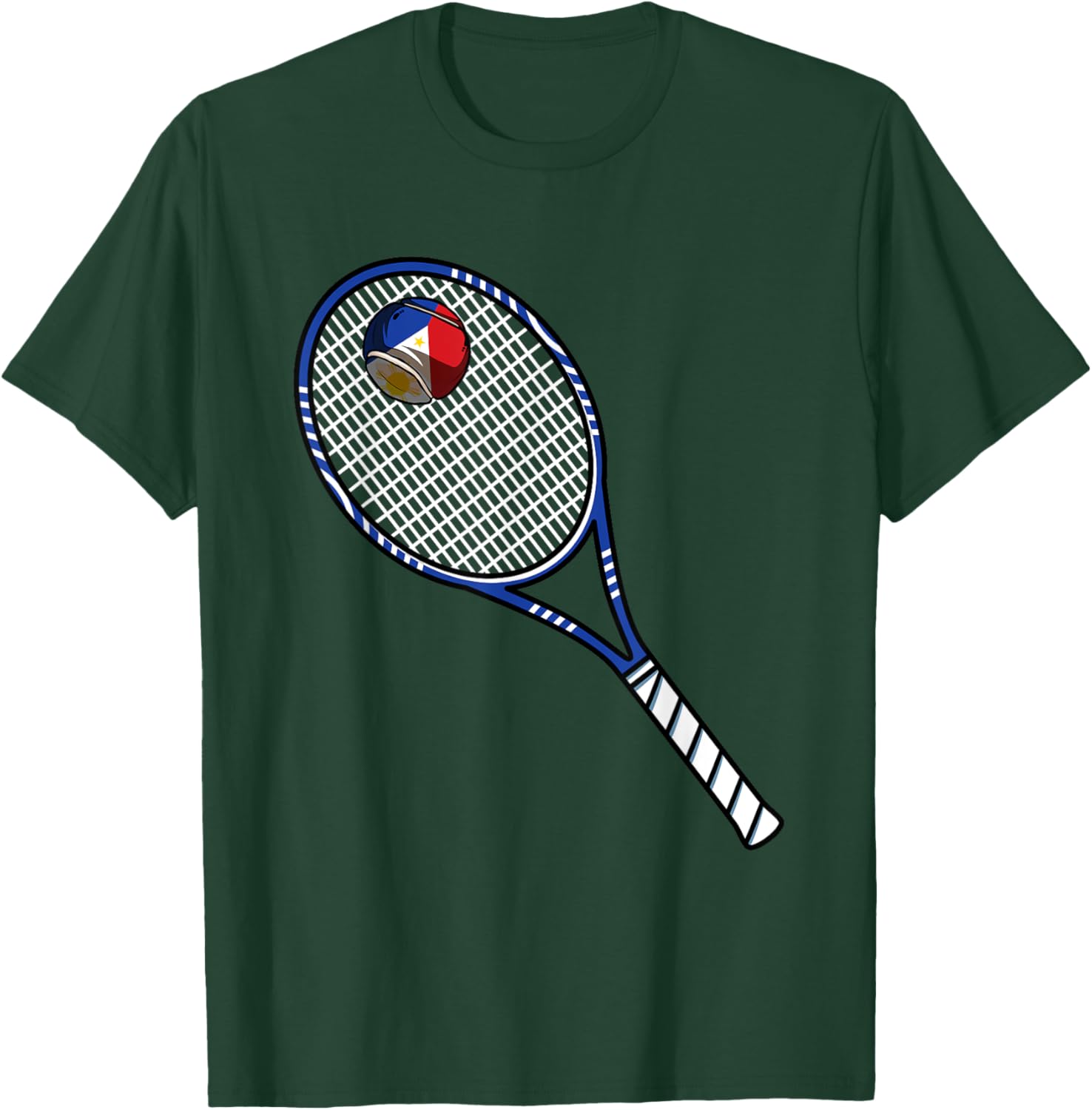 Tennis Racket And Ball Flag Of Philippines T-Shirt - T-Shirt | Forest