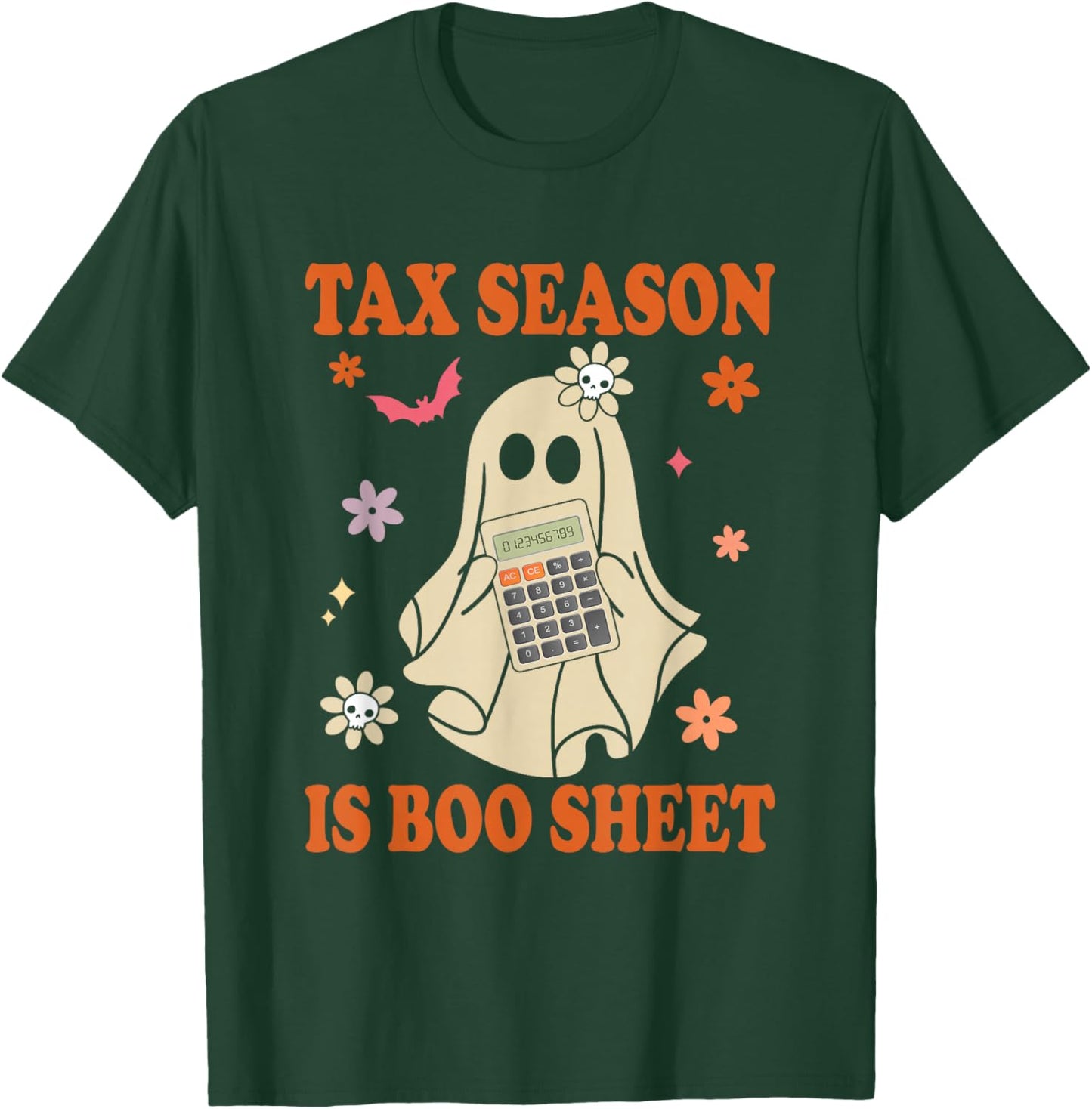 Funny Accountant Tax Season Is Boo Sheet CPA Halloween Ghost T-Shirt - T-Shirt | Forest