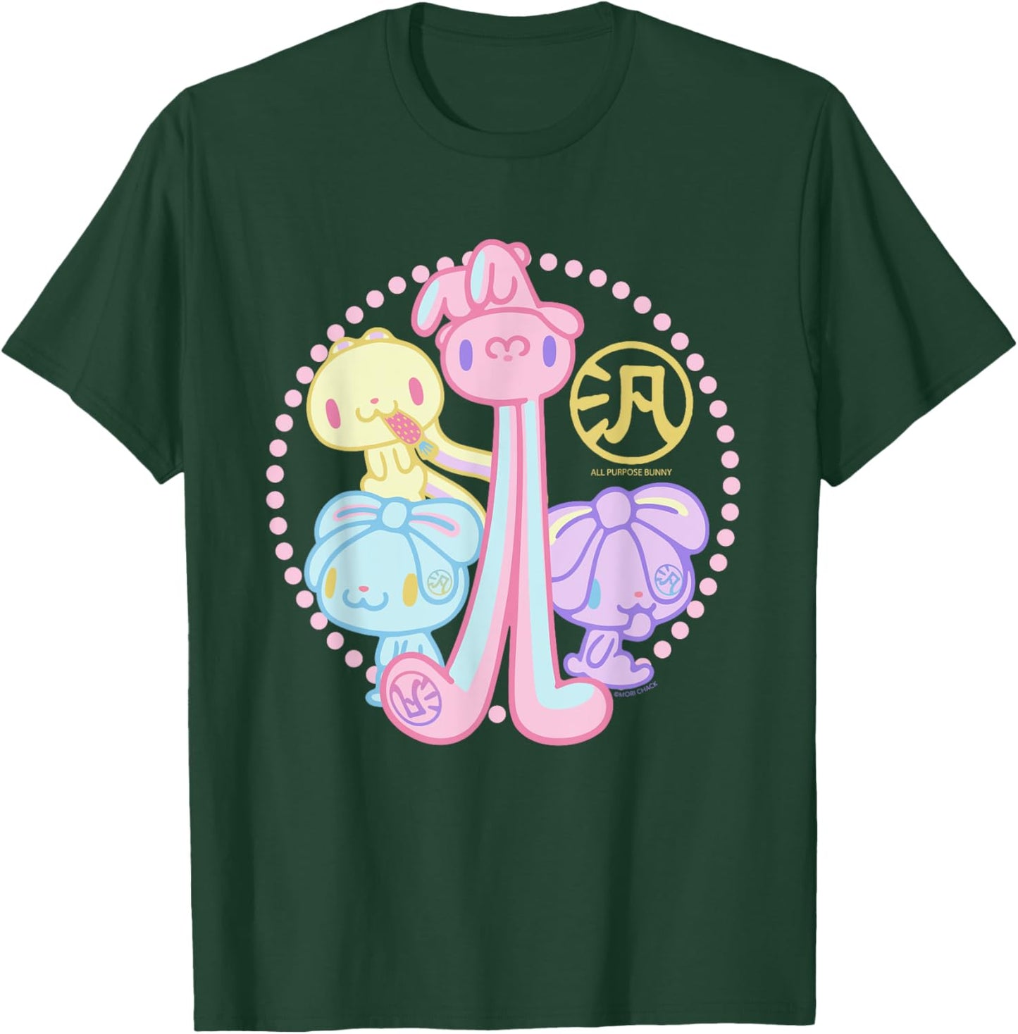 All Purpose Bunny Hanyo Usagi Pink Blue Purple & Yellow T-Shirt - T-Shirt | Forest