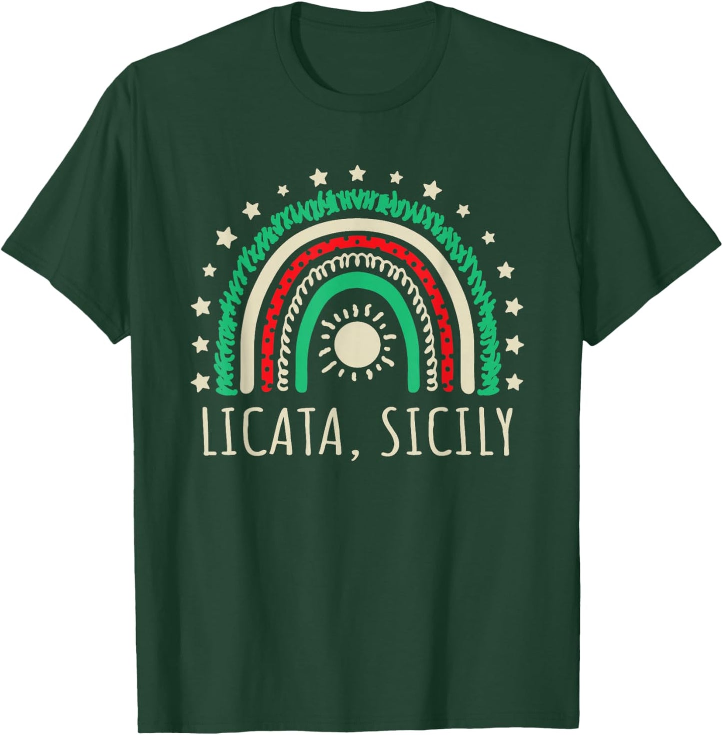 Licata Sicily, Italy Nice Rainbow Design T-Shirt - T-Shirt | Forest