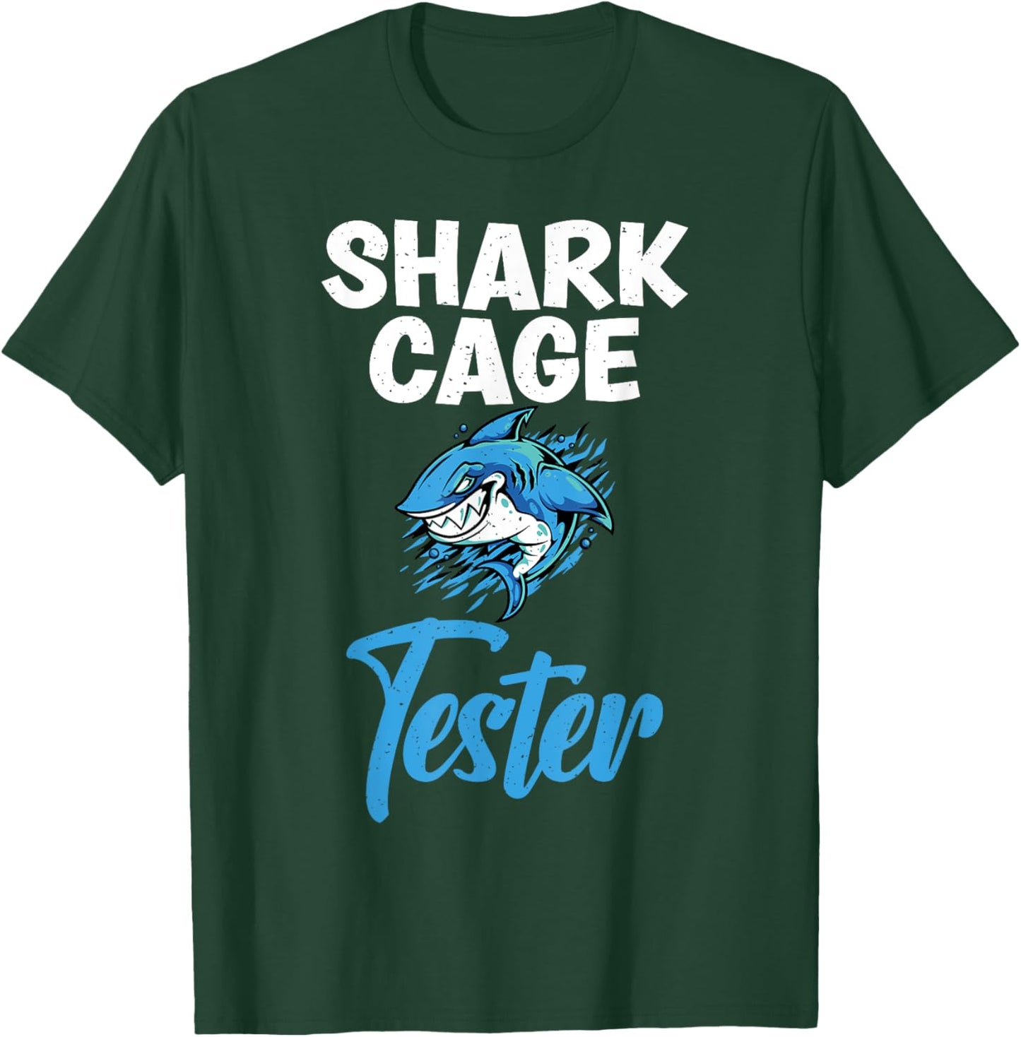 Shark Cage Tester funny Amputee T-Shirt - T-Shirt | Forest