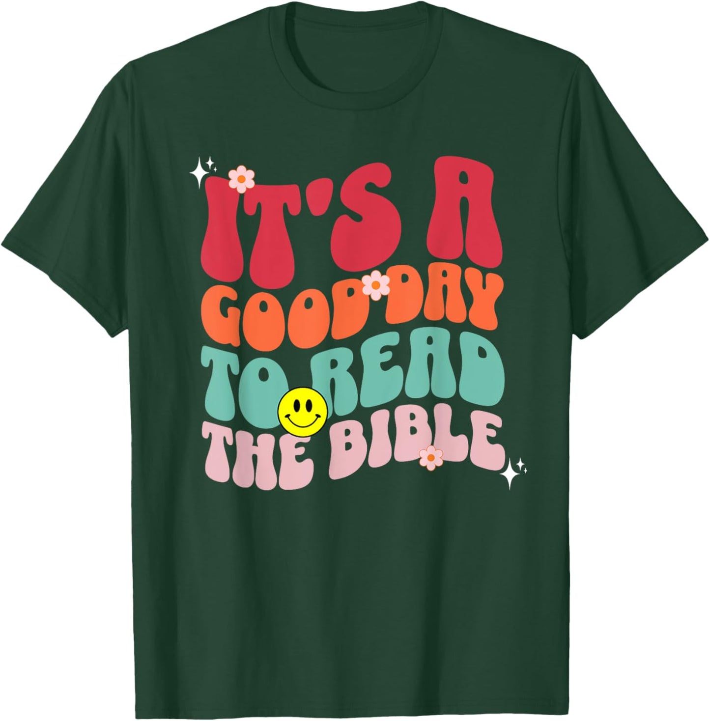 It's A Good Day To Read The Bible Retro Groovy 70s Christian T-Shirt - T-Shirt | Forest