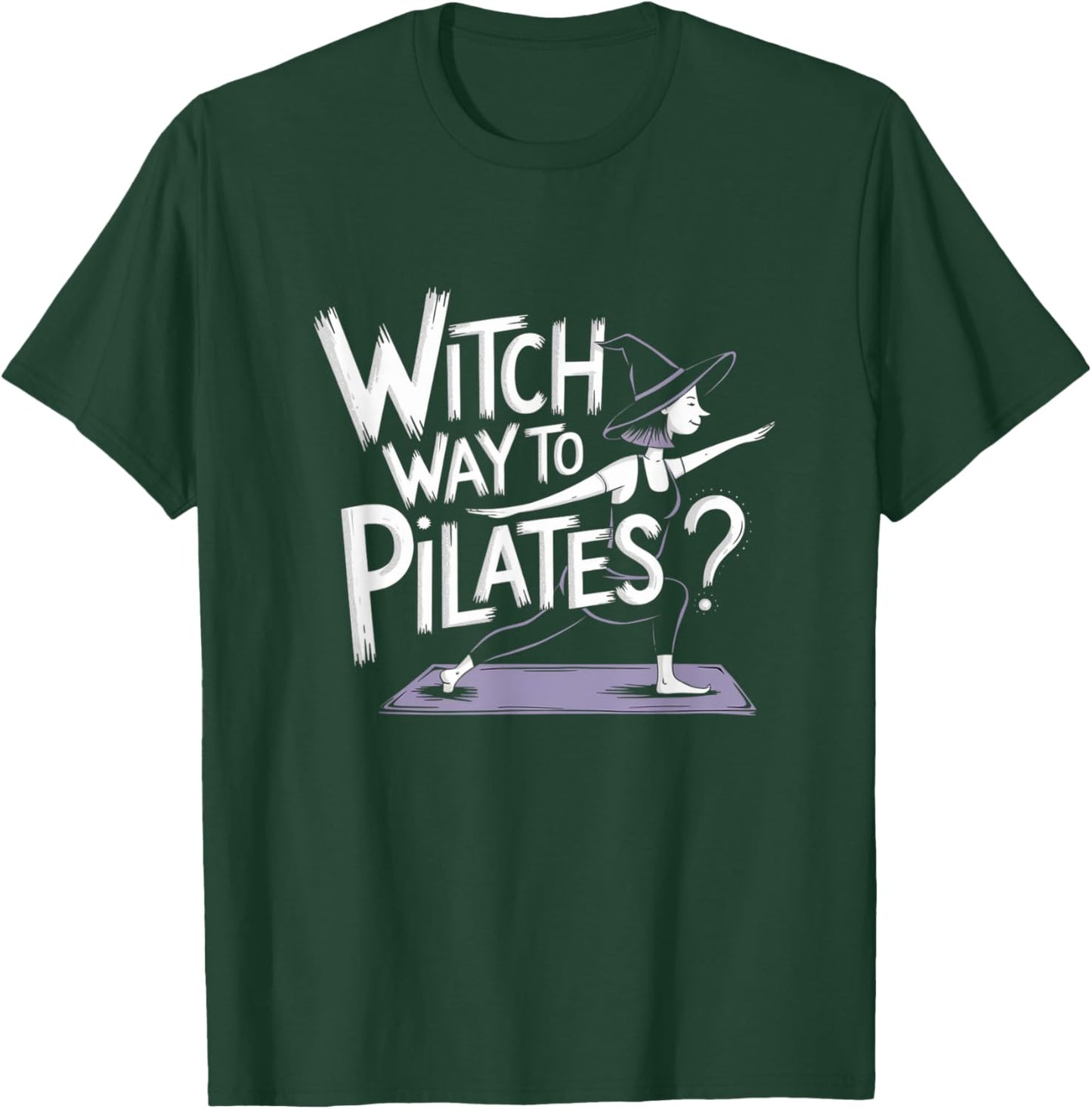 Witch Way to Pilates Funny Halloween Pilates Yoga Reformer T-Shirt - T-Shirt | Forest
