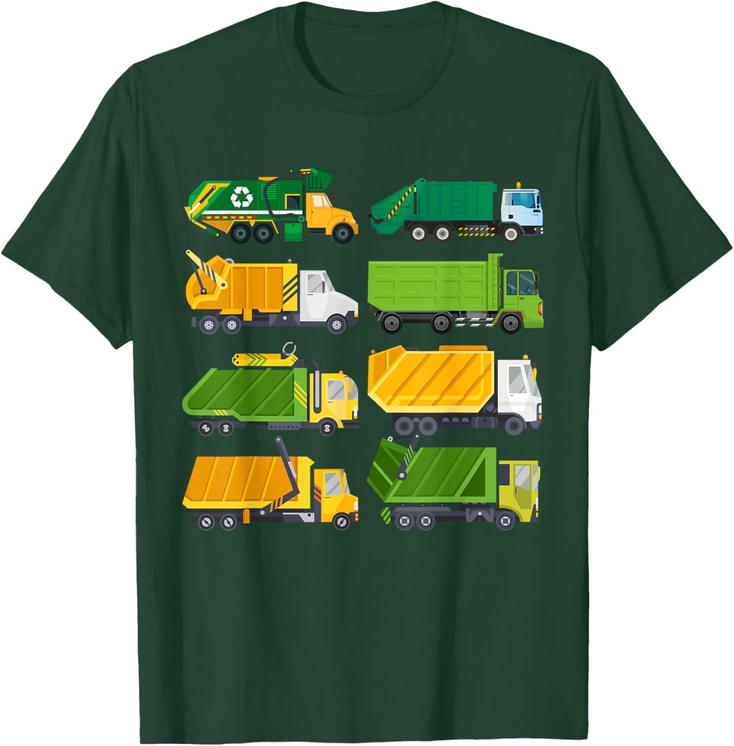Funny Garbage Truck For Toddler Boys Kids Trash Recycling T-Shirt - T-Shirt | Forest