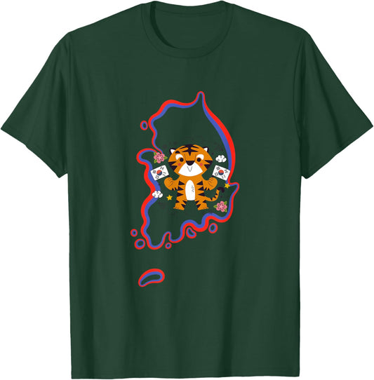 Korean tiger country flag South Korea year of the tiger T-Shirt - T-Shirt | Forest