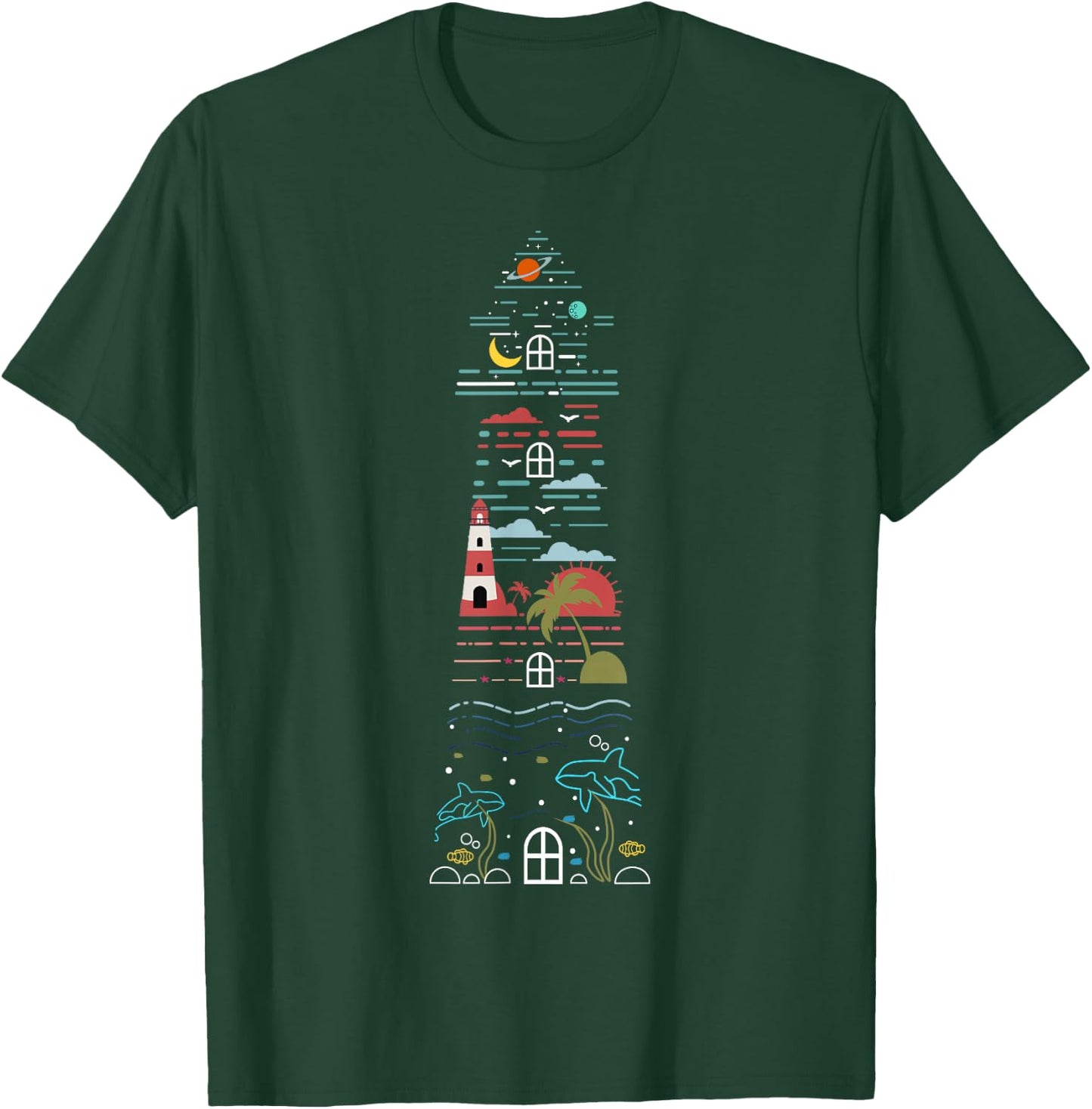 Lighthouse Graphic Gifts Men Kids T-Shirt - T-Shirt | Forest