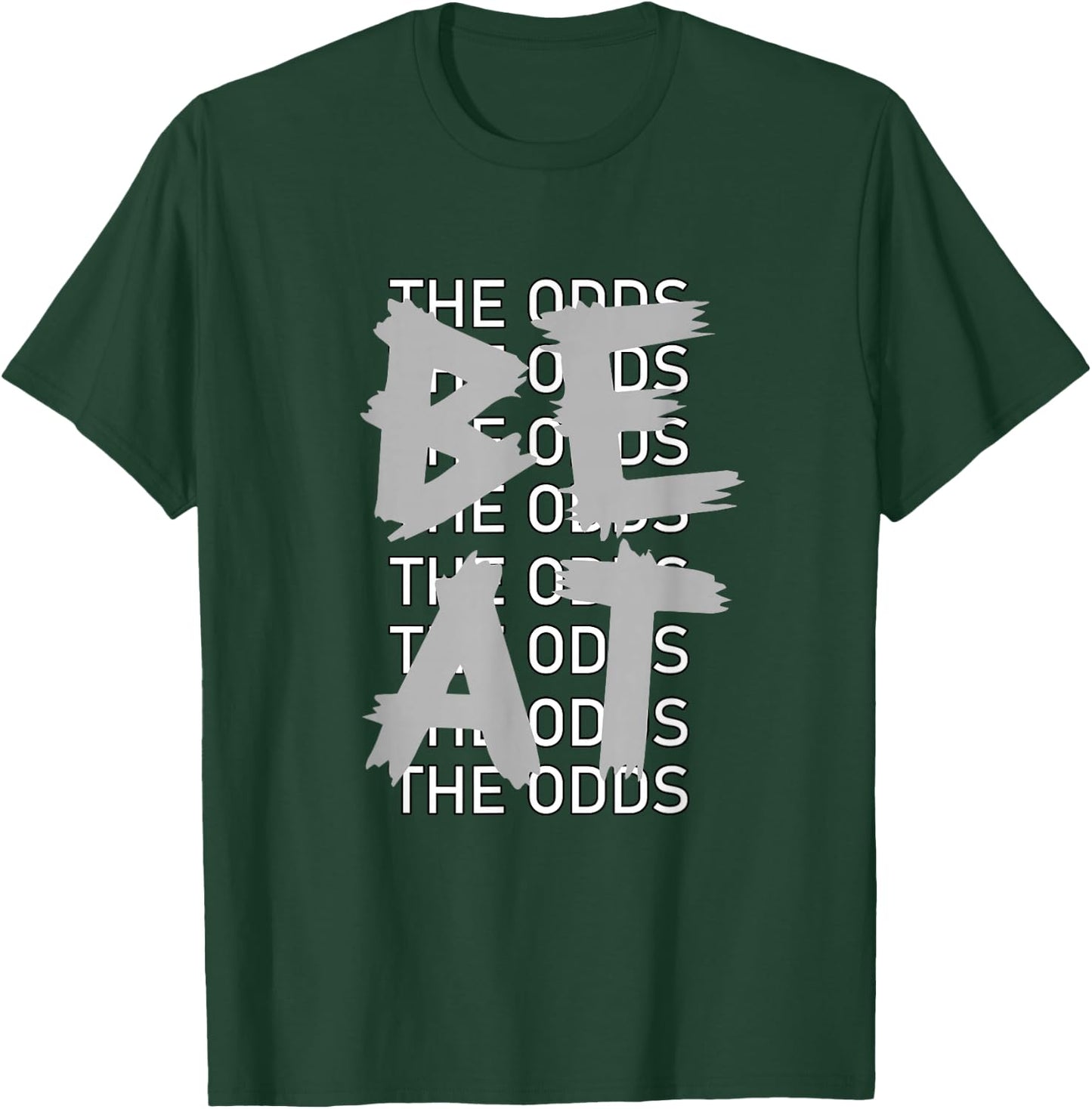 Grey Beat The Odds Monochrome Color Graphic T-Shirt - T-Shirt | Forest