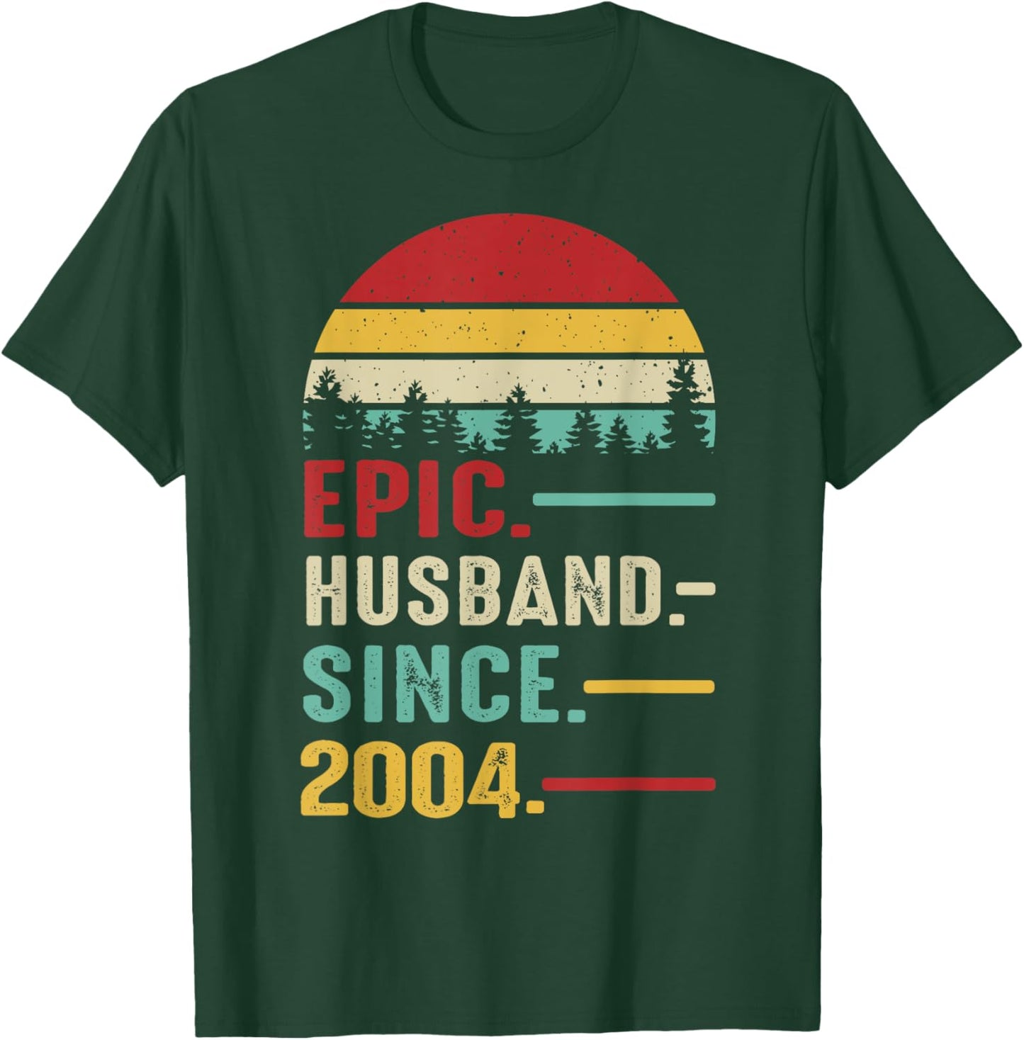21st Wedding Anniversary Epic Husband Since 2004 T-Shirt - T-Shirt | Forest