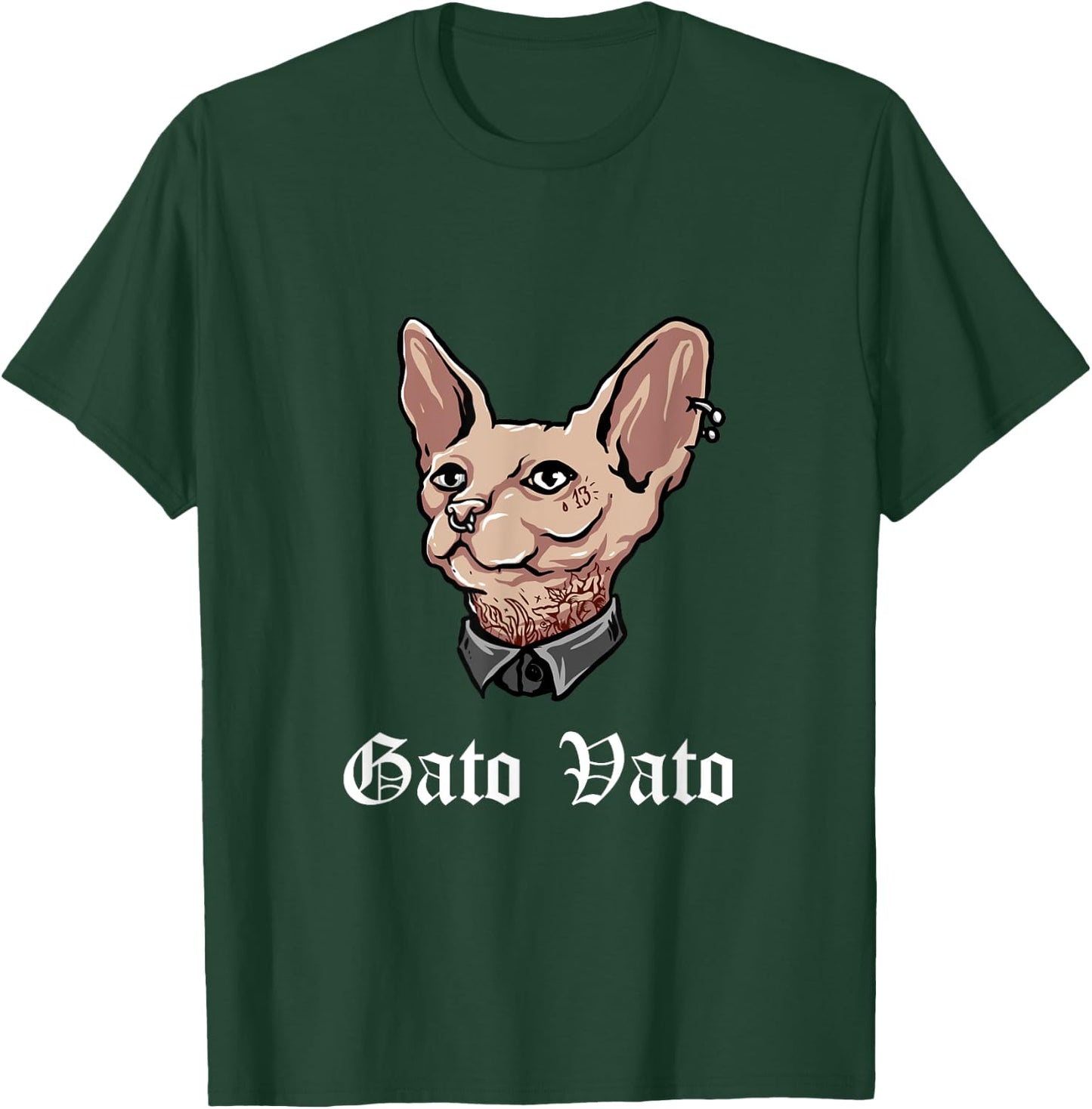 Gato Vato Cholo Gangster Cat T-Shirt - T-Shirt | Forest