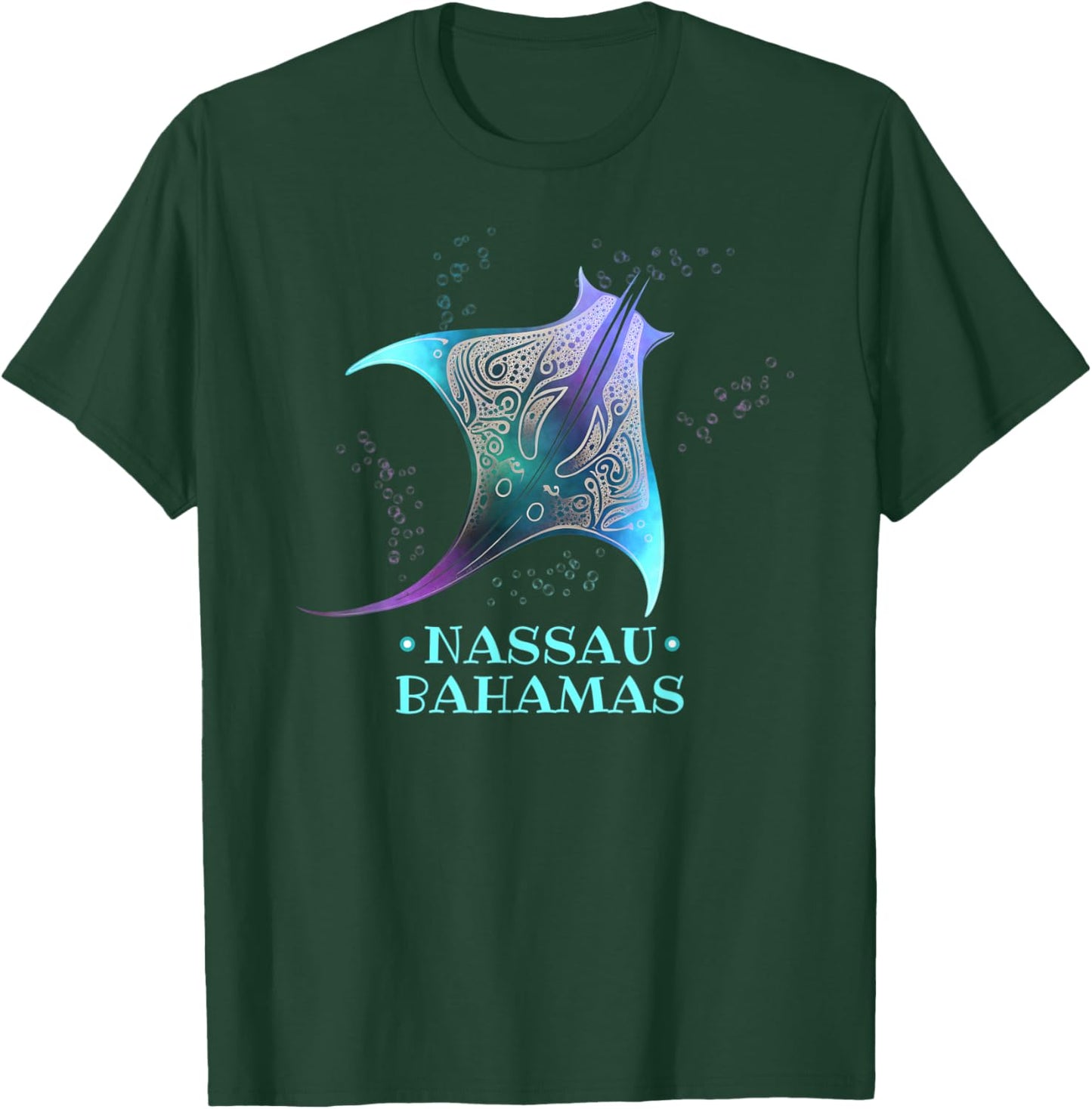 Stingray Manta Ray Scuba Diving - Nassau, Bahamas T-Shirt - T-Shirt | Forest