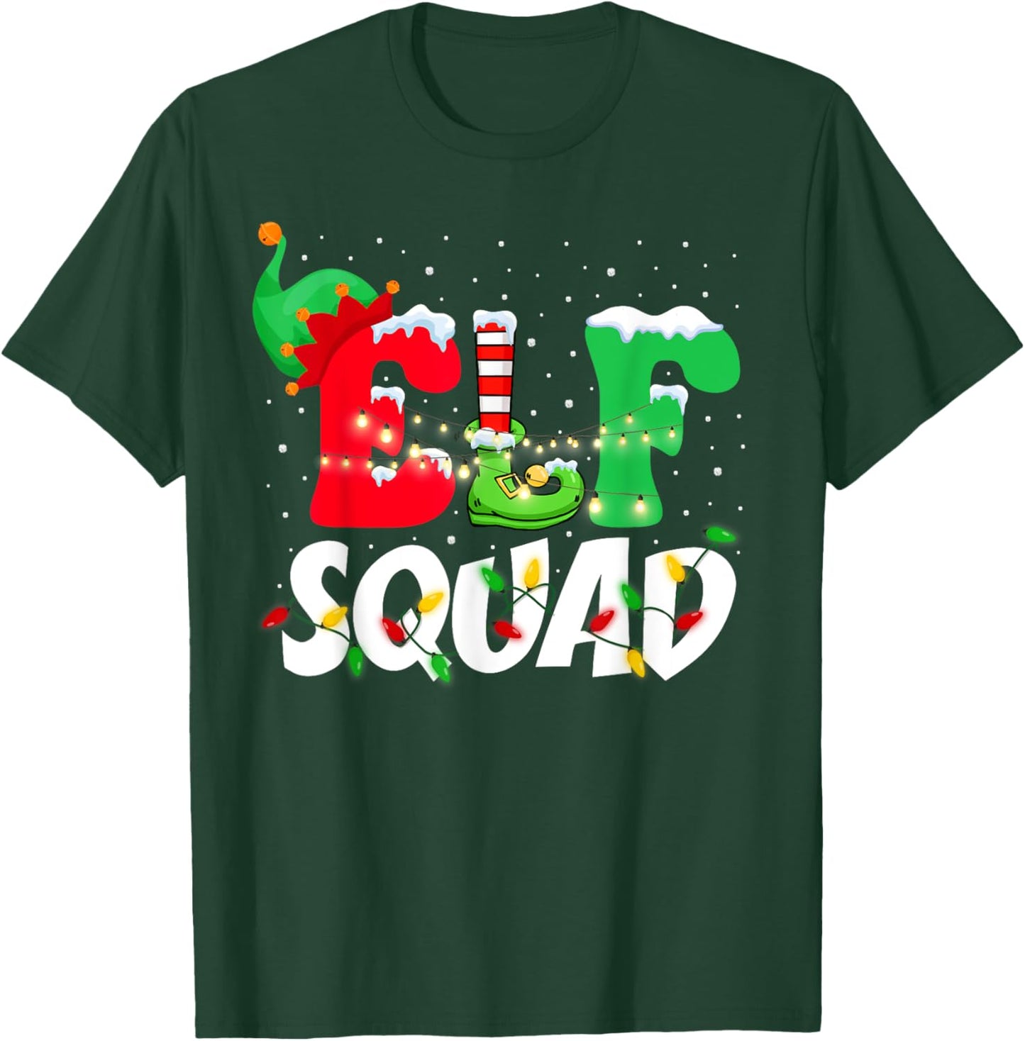Elf Family Christmas Matching Pajamas XMas Shirt, Elf Squad T-Shirt - T-Shirt | Forest