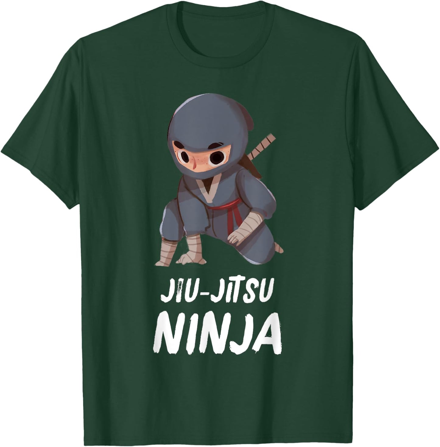 Jiu-Jitsu Ninja Boy Funny Martial Arts Sports T-Shirt - T-Shirt | Forest