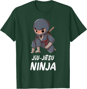 Jiu-Jitsu Ninja Boy Funny Martial Arts Sports T-Shirt - T-Shirt | Forest