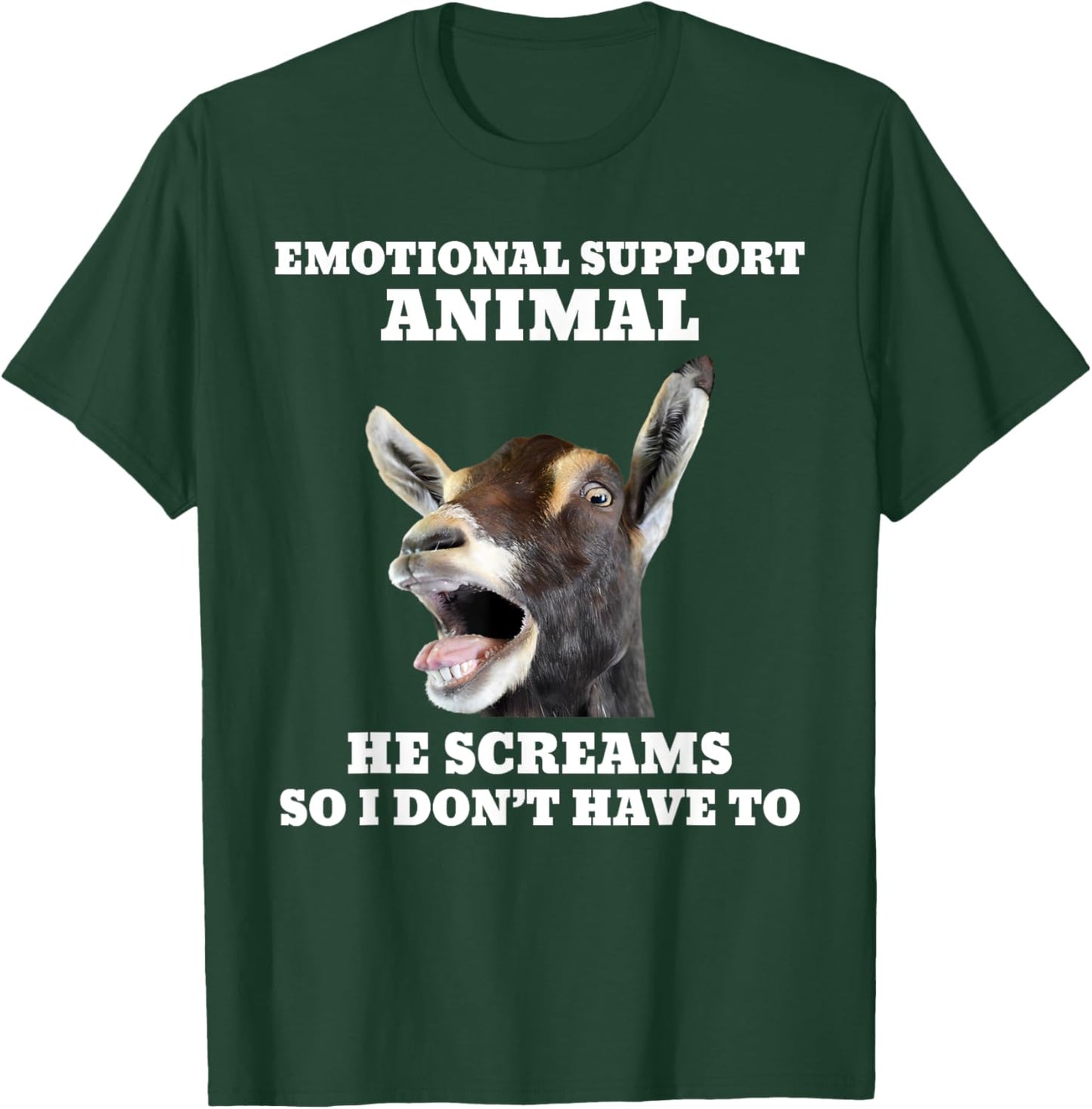 Screaming Goat Emotional Support Animal T-Shirt - T-Shirt | Forest
