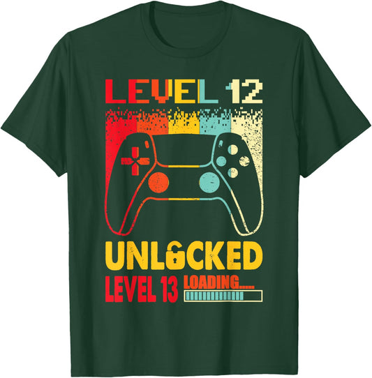 Level 12 Unlocked Level 13 Loading 12 Years Old 12 Birthday T-Shirt - T-Shirt | Forest