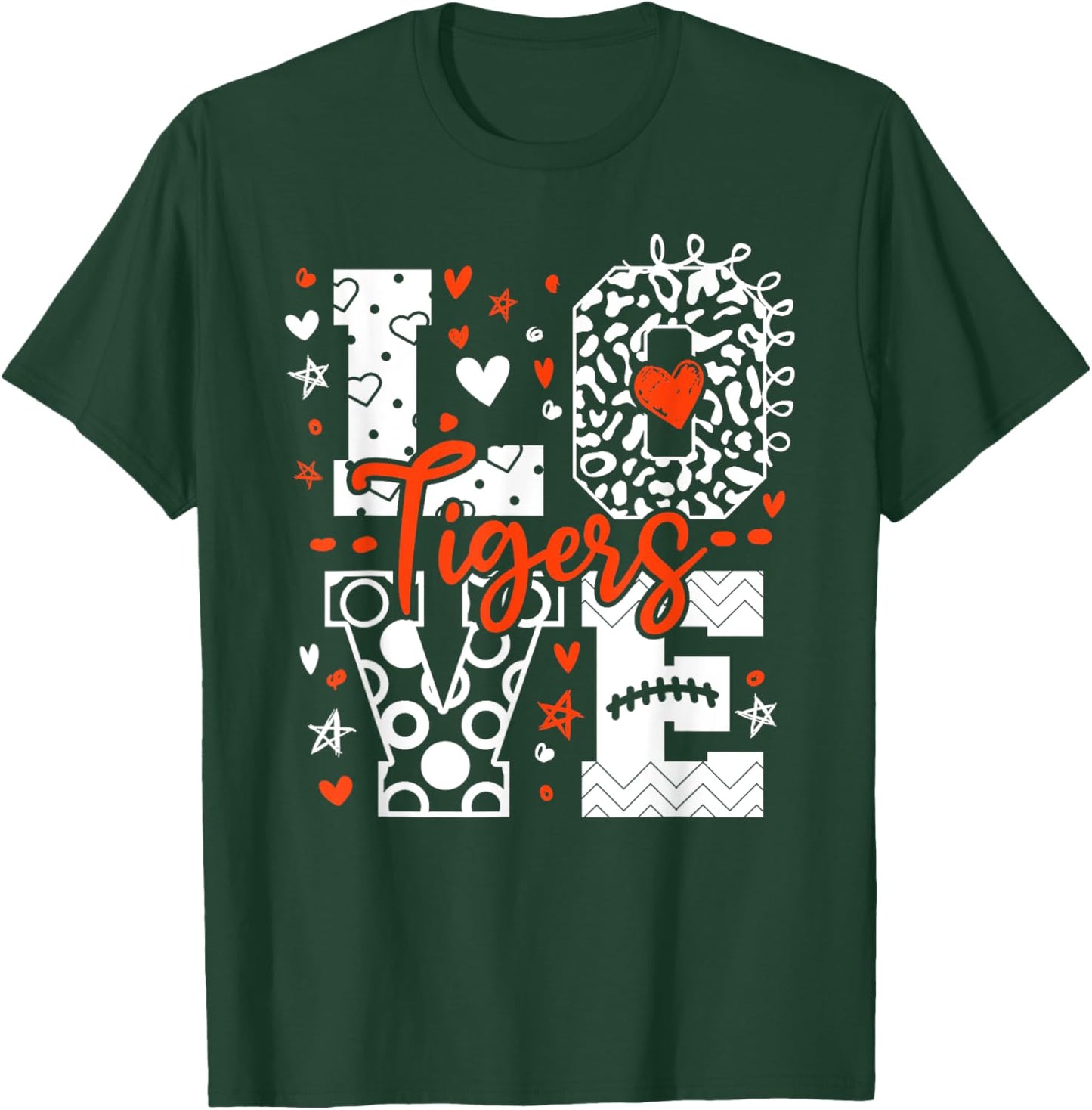 Vintage Love Tigers School Sports Name Women Kids T-Shirt - T-Shirt | Forest