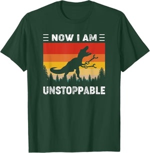 Now I'm Unstoppable Funny Vintage T-Rex Dinosaur T-Shirt - T-Shirt | Forest