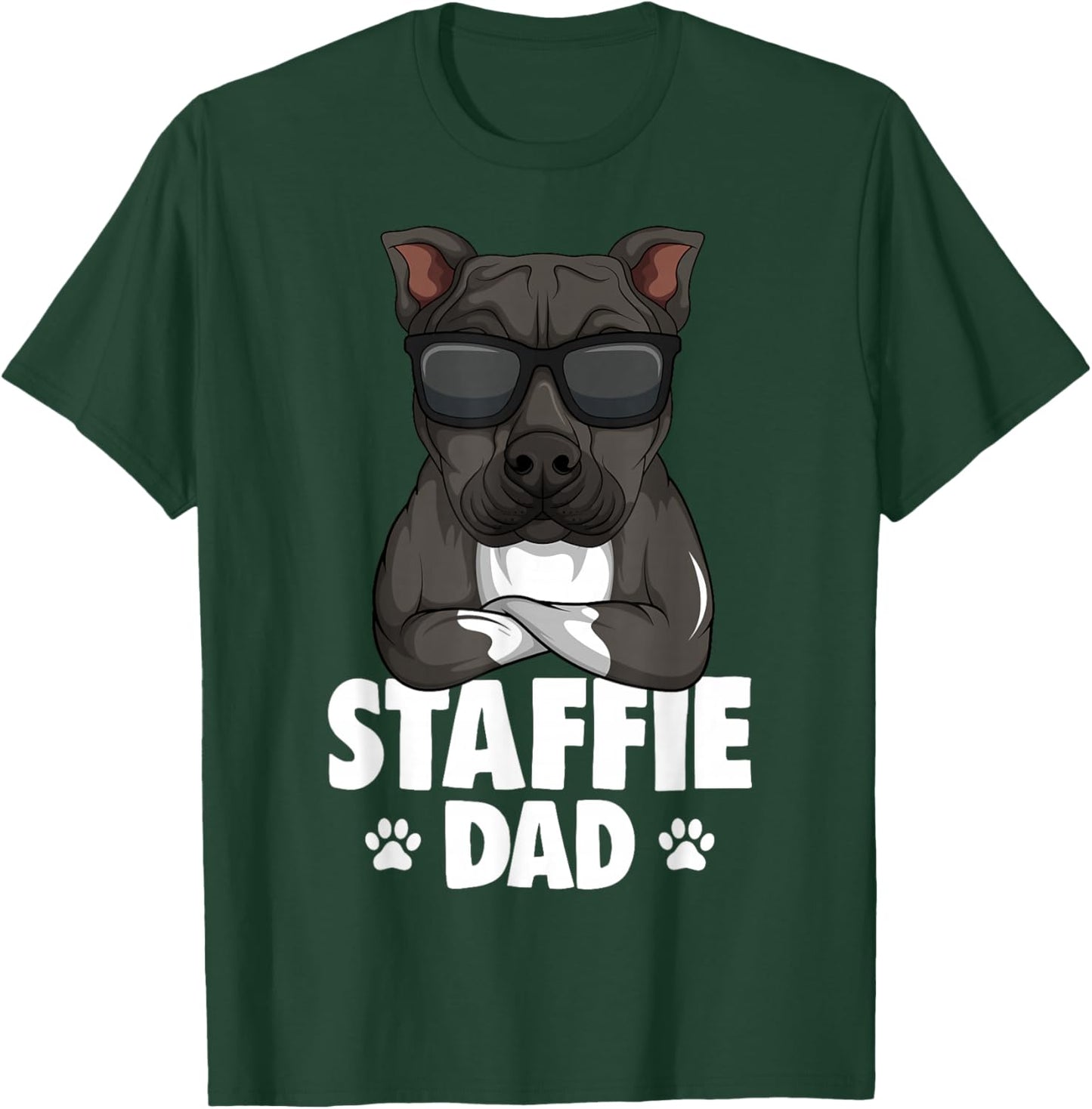 Staffordshire Bullterrier Staffie Dad Hunde T-Shirt - T-Shirt | Forest