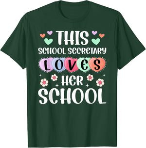 Valentine School Secretary Valentines Day T-Shirt - T-Shirt | Forest