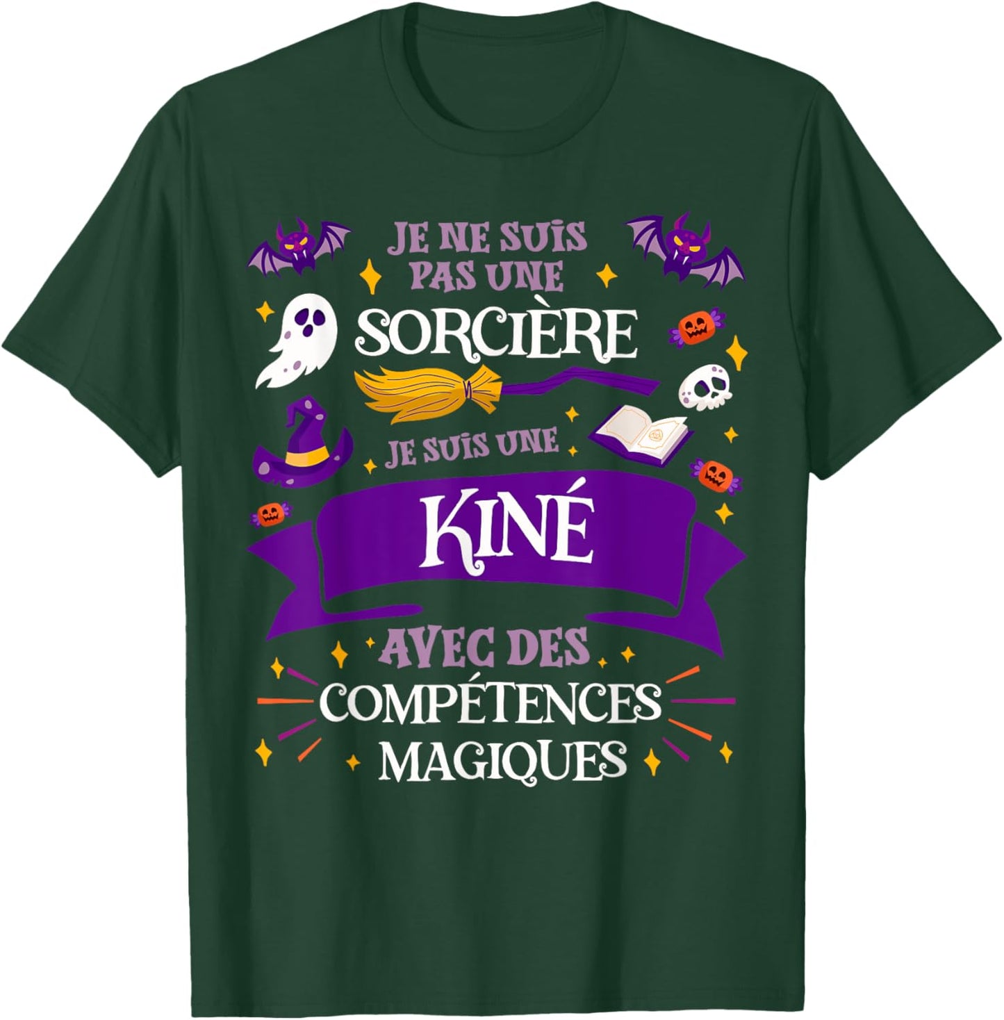 Pas Une Sorcière Je Suis Une Kiné Women's Gift Thank You , Black, S T-Shirt - T-Shirt | Forest