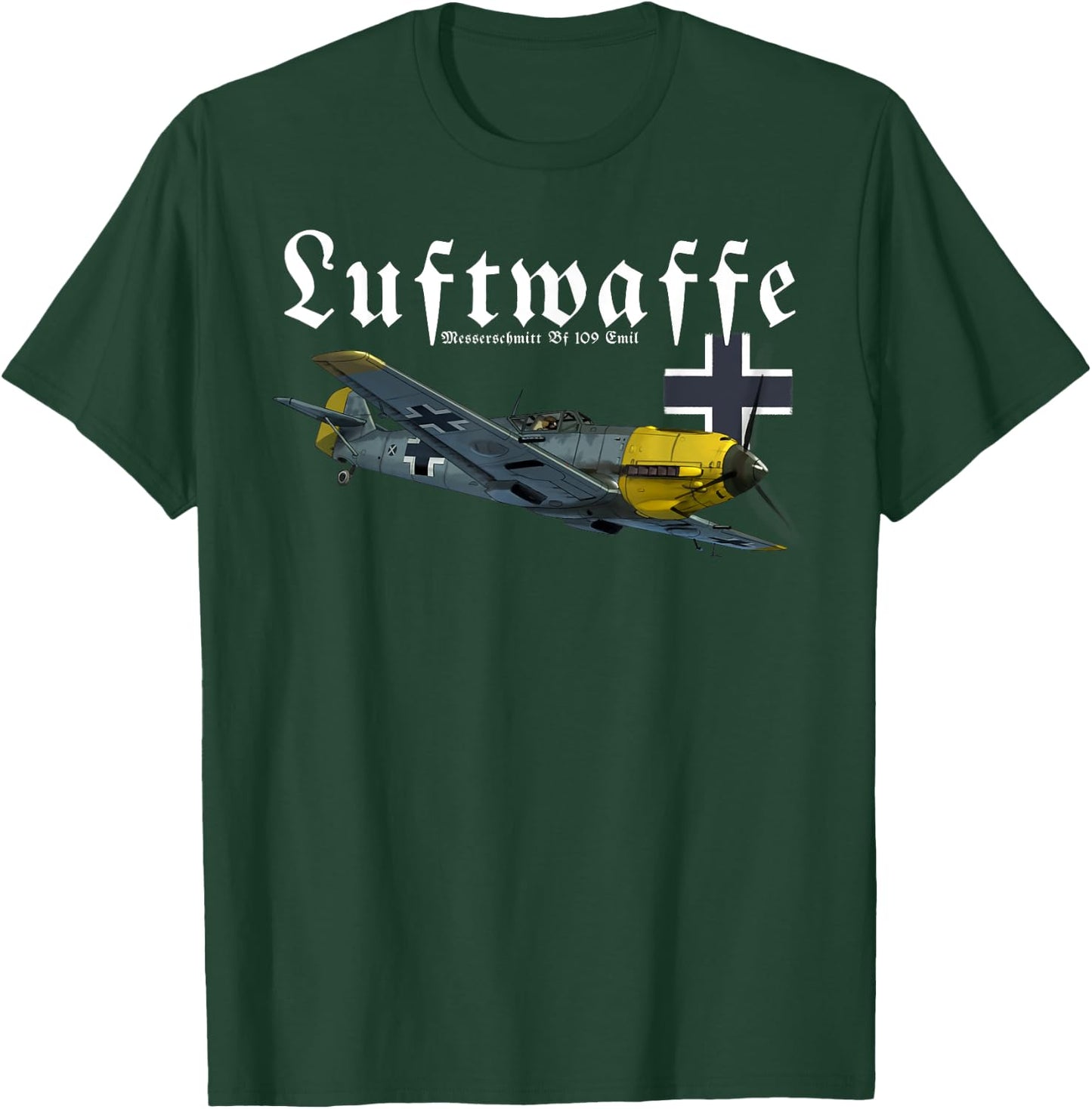 German Warbird I Messerschmitt BF-109 I WW2 Airplanes T-Shirt - T-Shirt | Forest