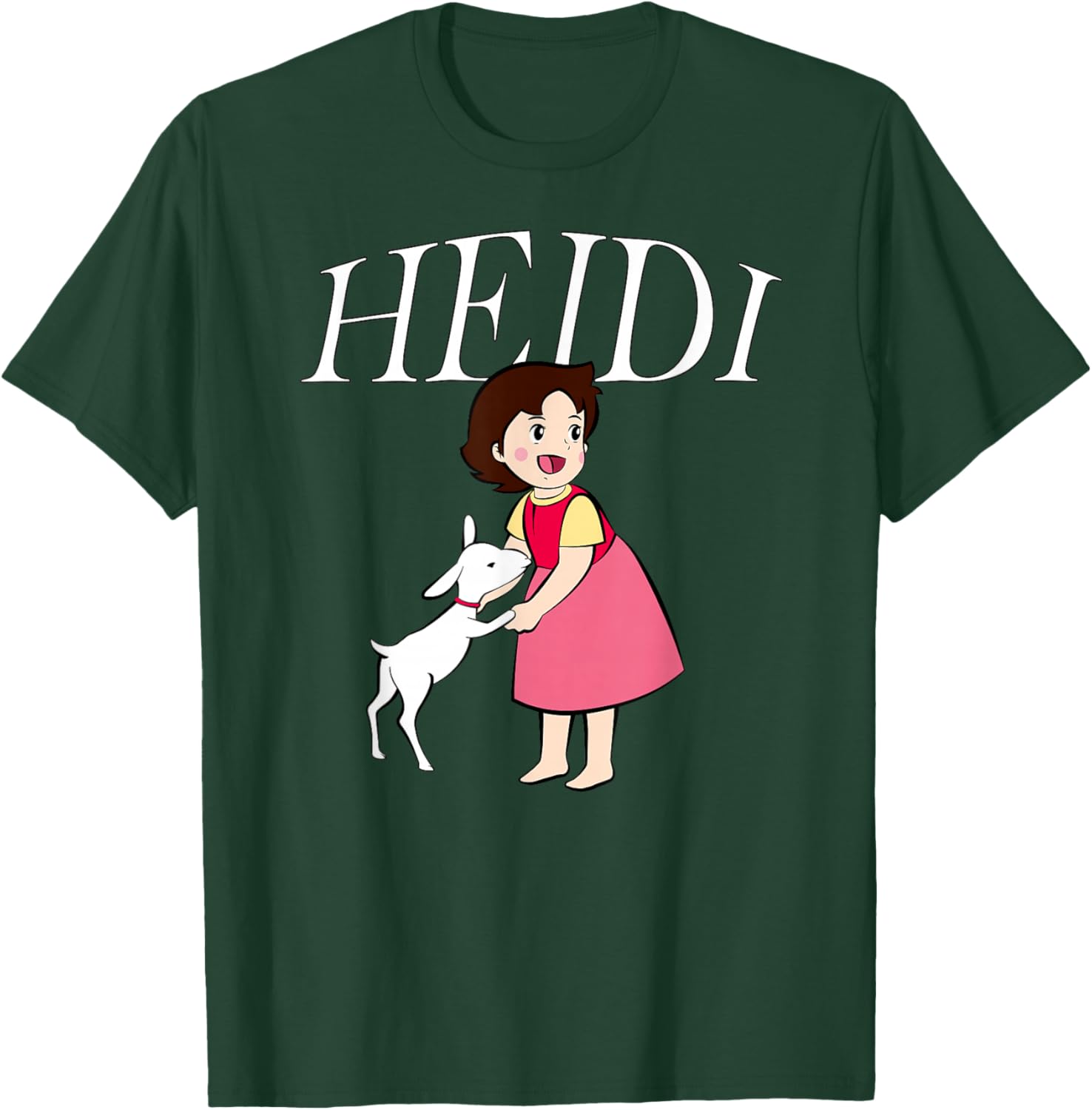Heidi with Goat Cute Cartoon TV Series with Logo T-Shirt - T-Shirt | Forest