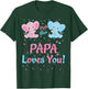 Papa Gender Reveal Elephant Pink Blue Matching Family Father T-Shirt - T-Shirt | Forest