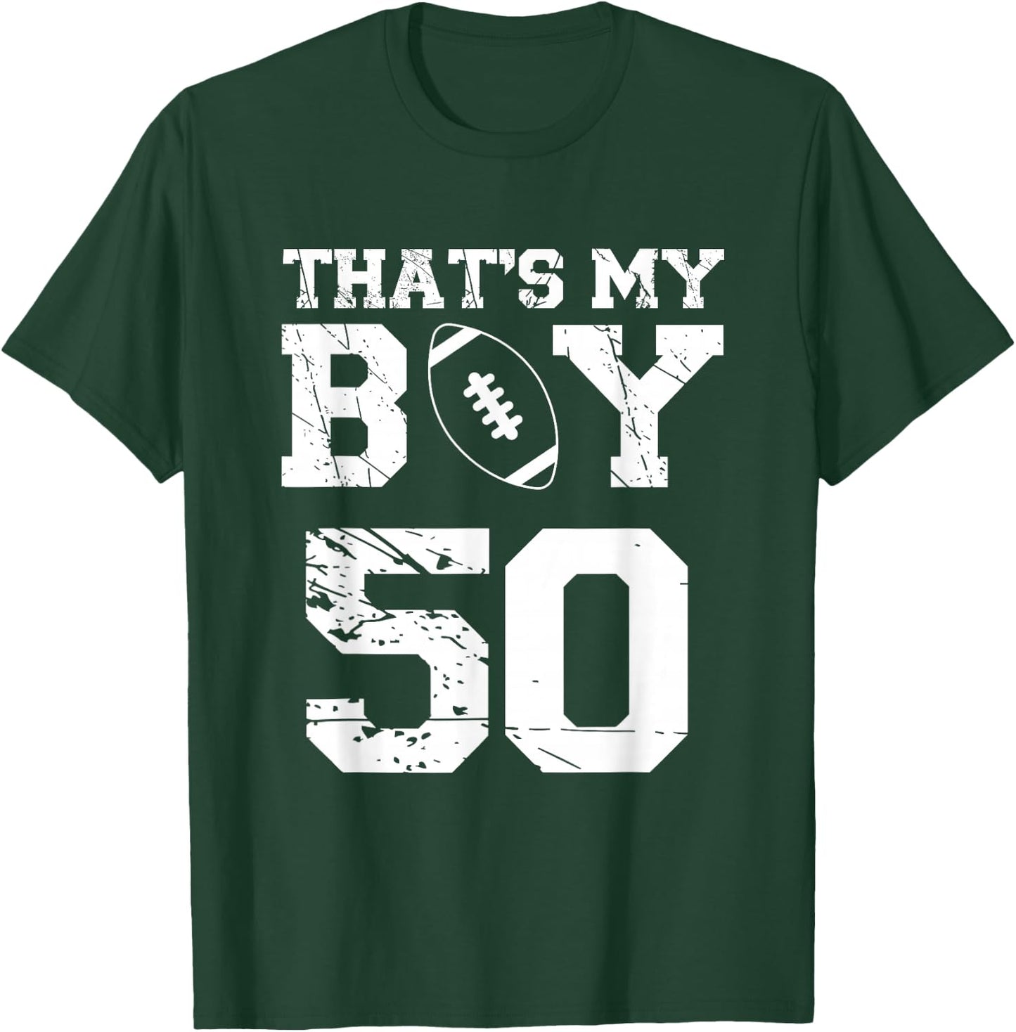 Das ist mein Junge Football Number 50 T-Shirt - T-Shirt | Forest
