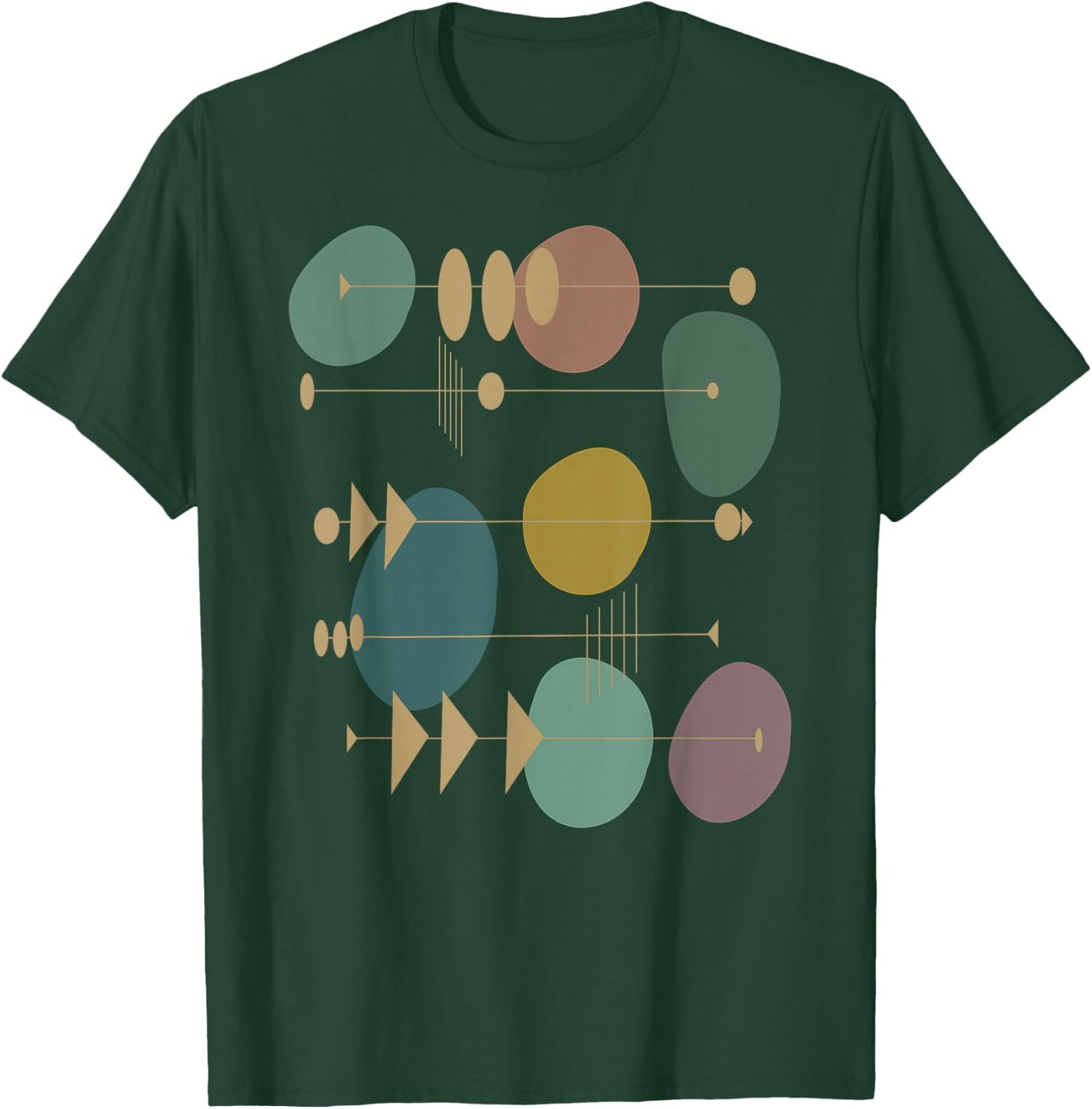 Mid Century Modern Abstract Atomic Art Artsy Artistic Swank T-Shirt - T-Shirt | Forest