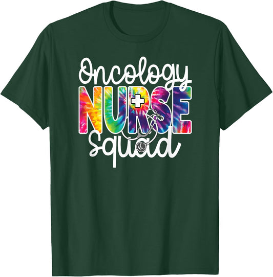 Oncology Nurse Squad Tie Dye Rainbow Team Appreciation Day T-Shirt - T-Shirt | Forest