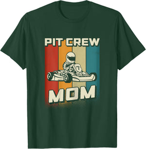 Pit Crew Mom Karting Birthday Party Racing Go Kart Mom T-Shirt - T-Shirt | Forest